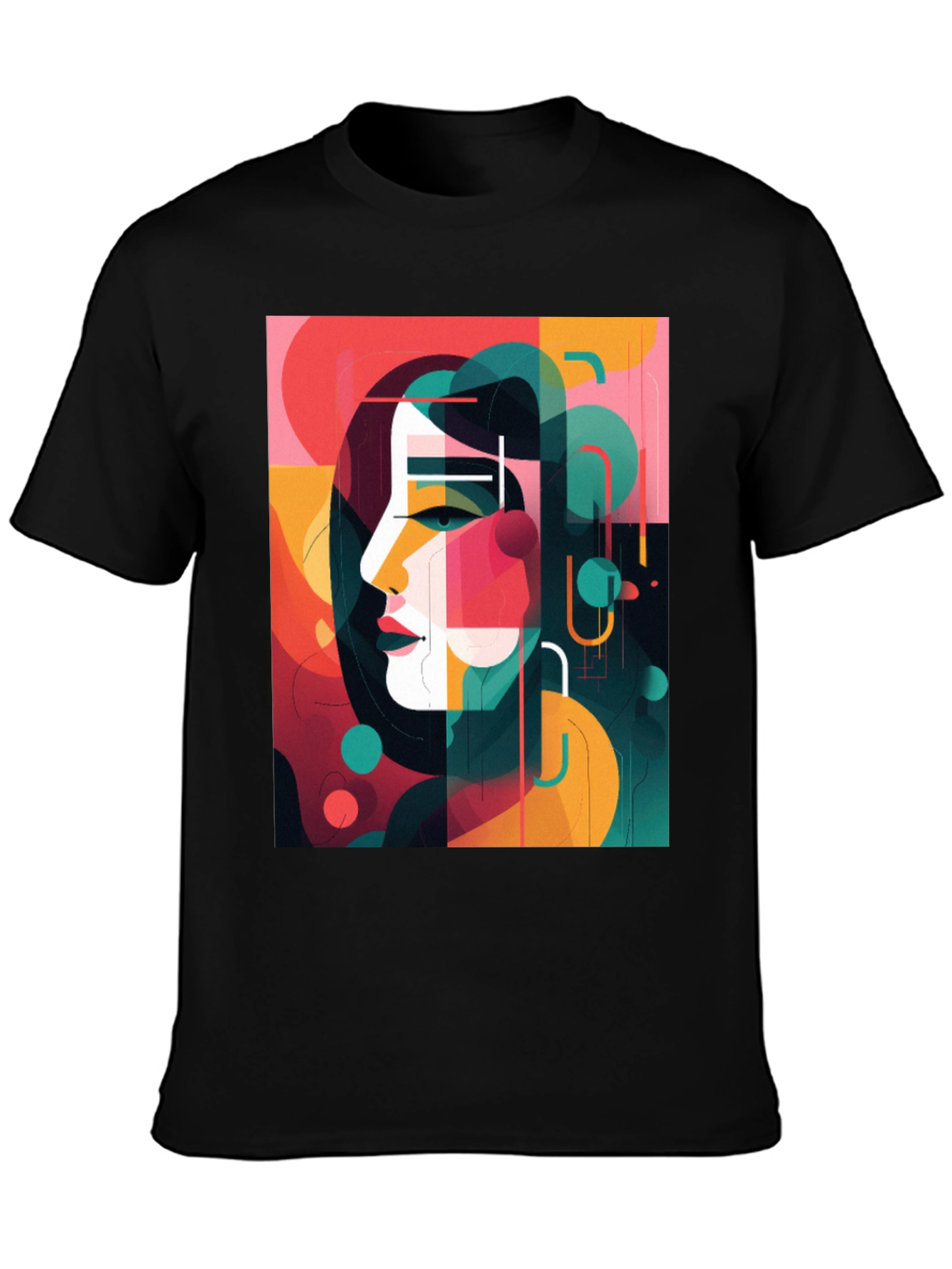 Abstract Portrait Graphic Tee - Modern Art Shirt
