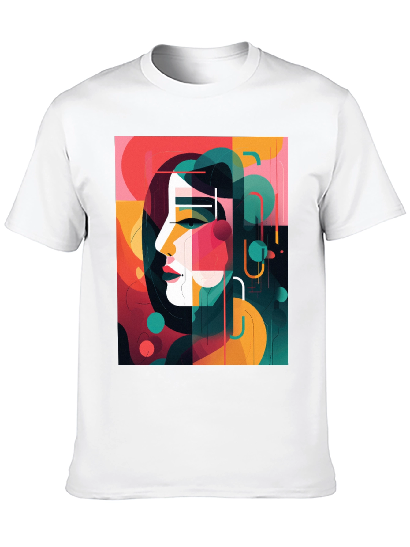 Abstract Portrait Graphic Tee - Modern Art Shirt