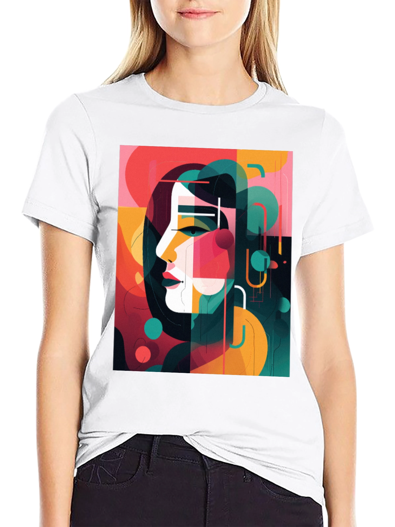 Abstract Portrait Graphic Tee - Modern Art Shirt