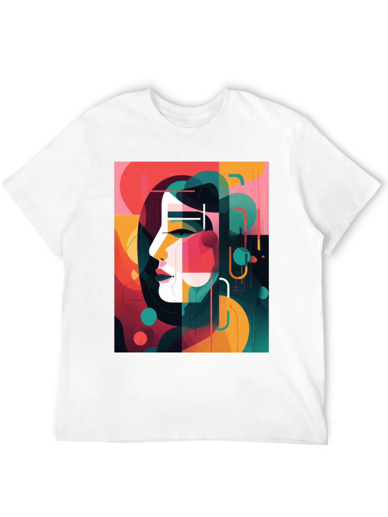 Abstract Portrait Graphic Tee - Modern Art Shirt