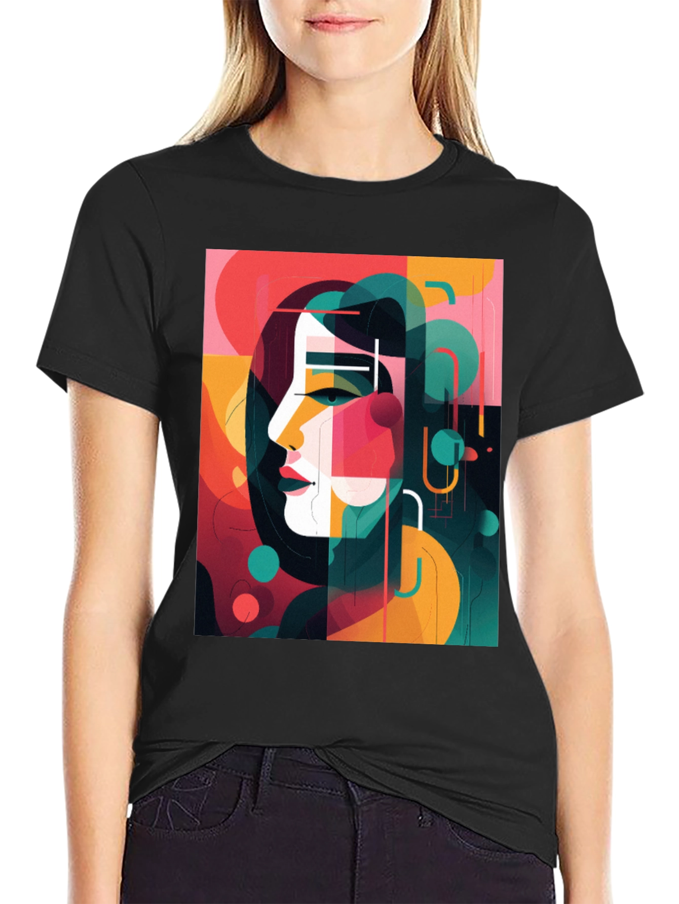 Abstract Portrait Graphic Tee - Modern Art Shirt