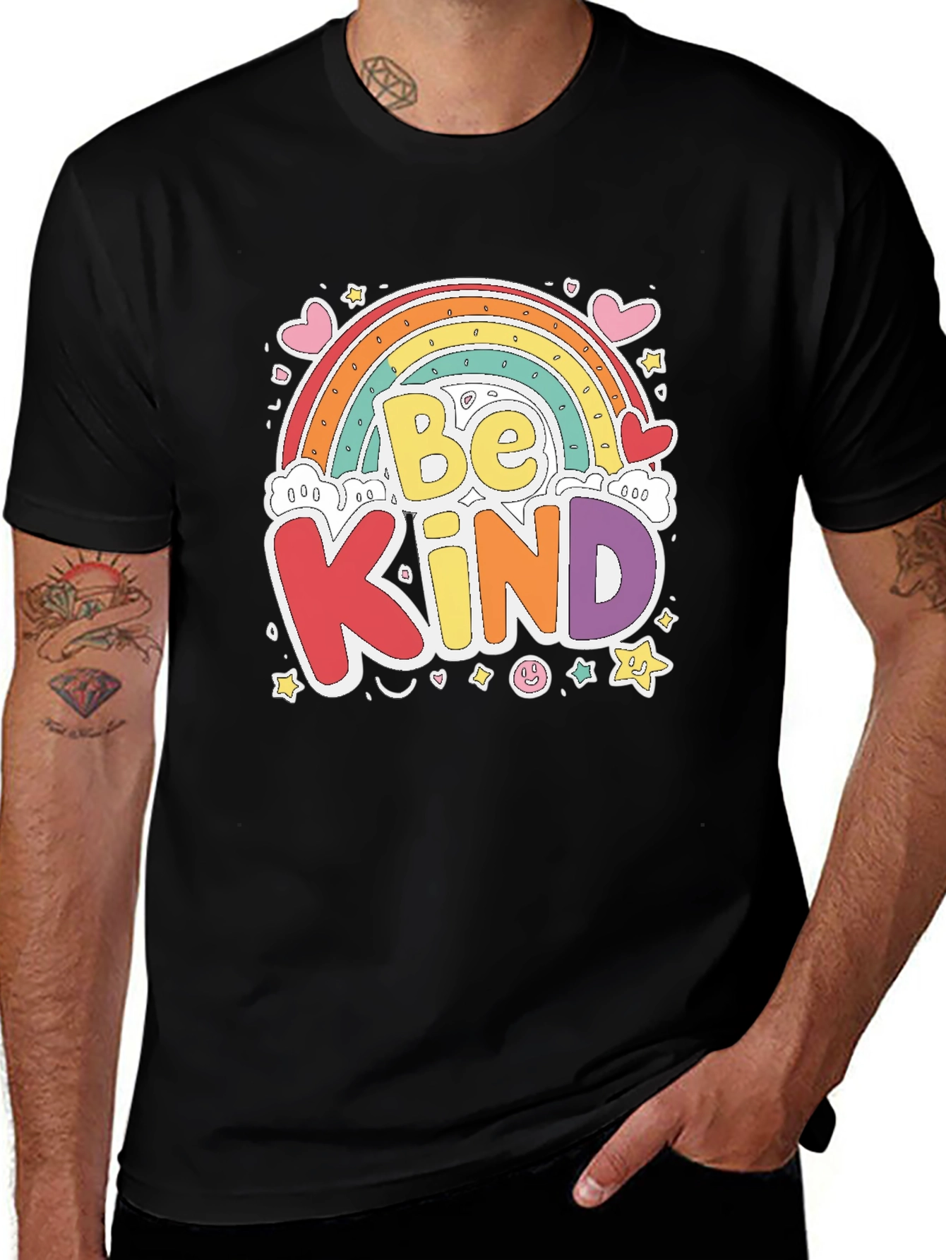 Be Kind Rainbow Graphic T-Shirt