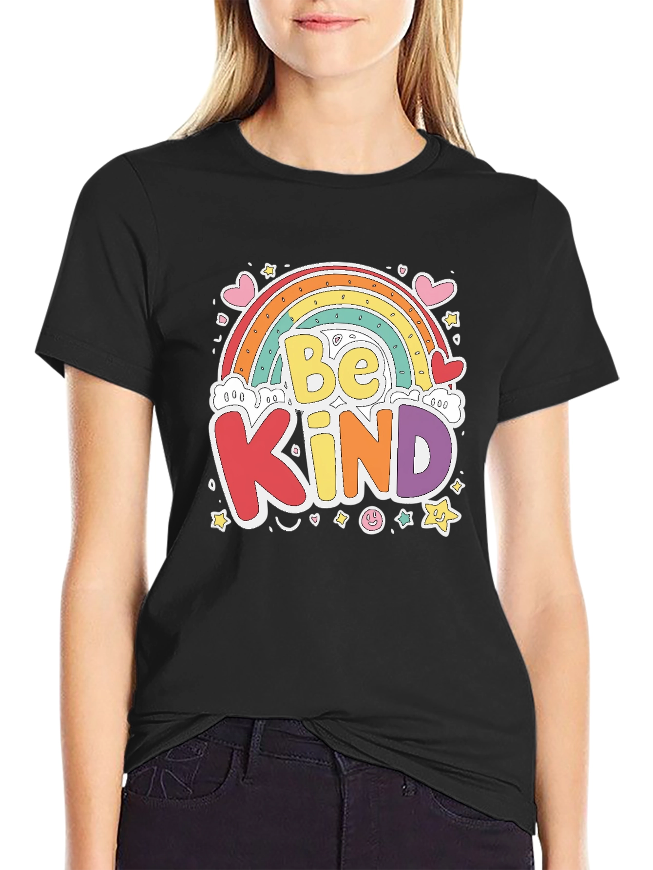 Be Kind Rainbow Graphic T-Shirt
