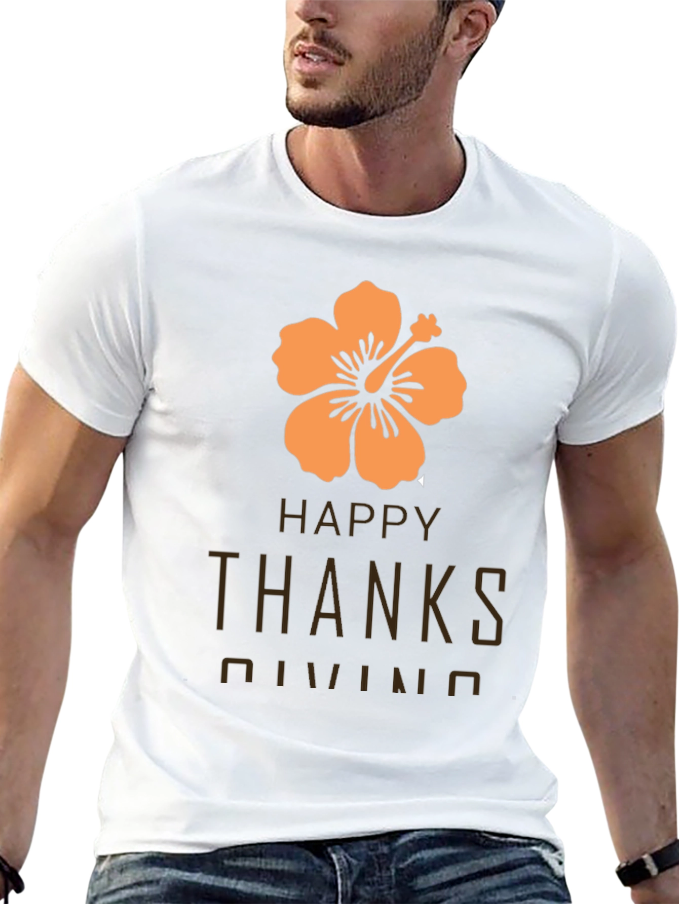 Happy Thanksgiving Hawaiian Hibiscus T-Shirt