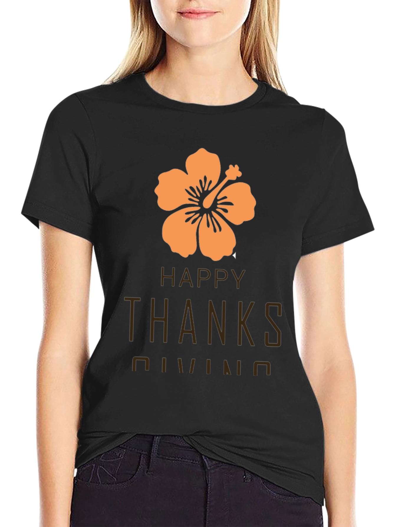 Happy Thanksgiving Hawaiian Hibiscus T-Shirt
