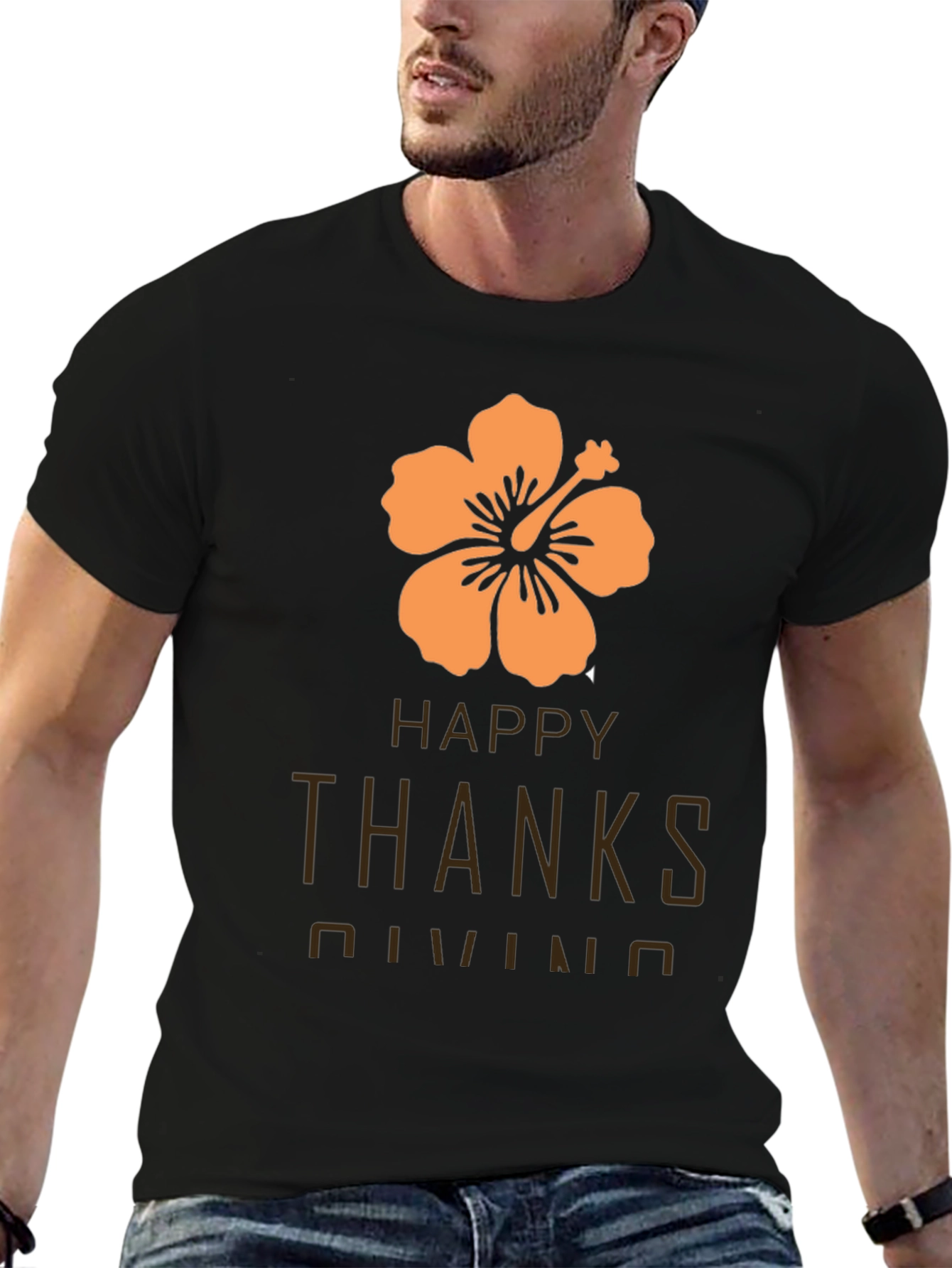 Happy Thanksgiving Hawaiian Hibiscus T-Shirt