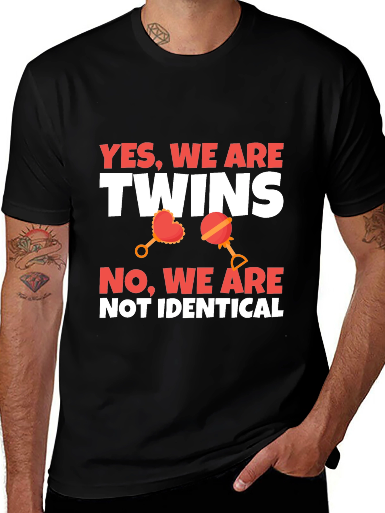 Twins Not Identical Novelty Graphic Tee