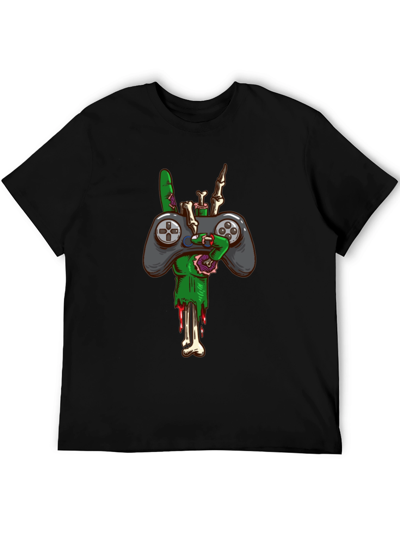 Zombie Gamer T-Shirt - Controller & Bones!
