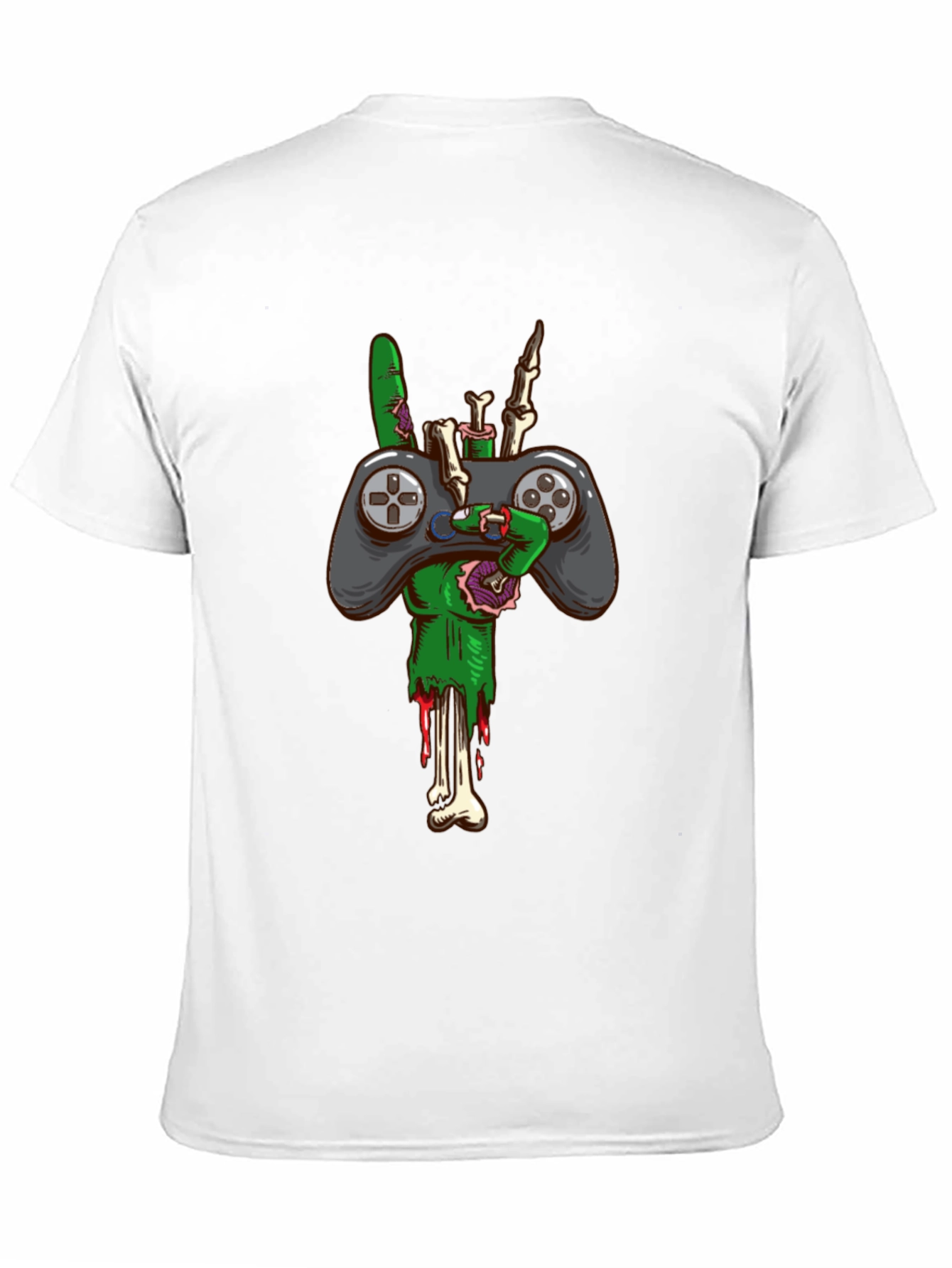 Zombie Gamer T-Shirt - Controller & Bones!