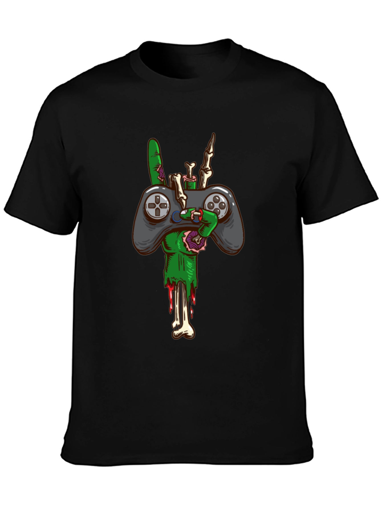Zombie Gamer T-Shirt - Controller & Bones!