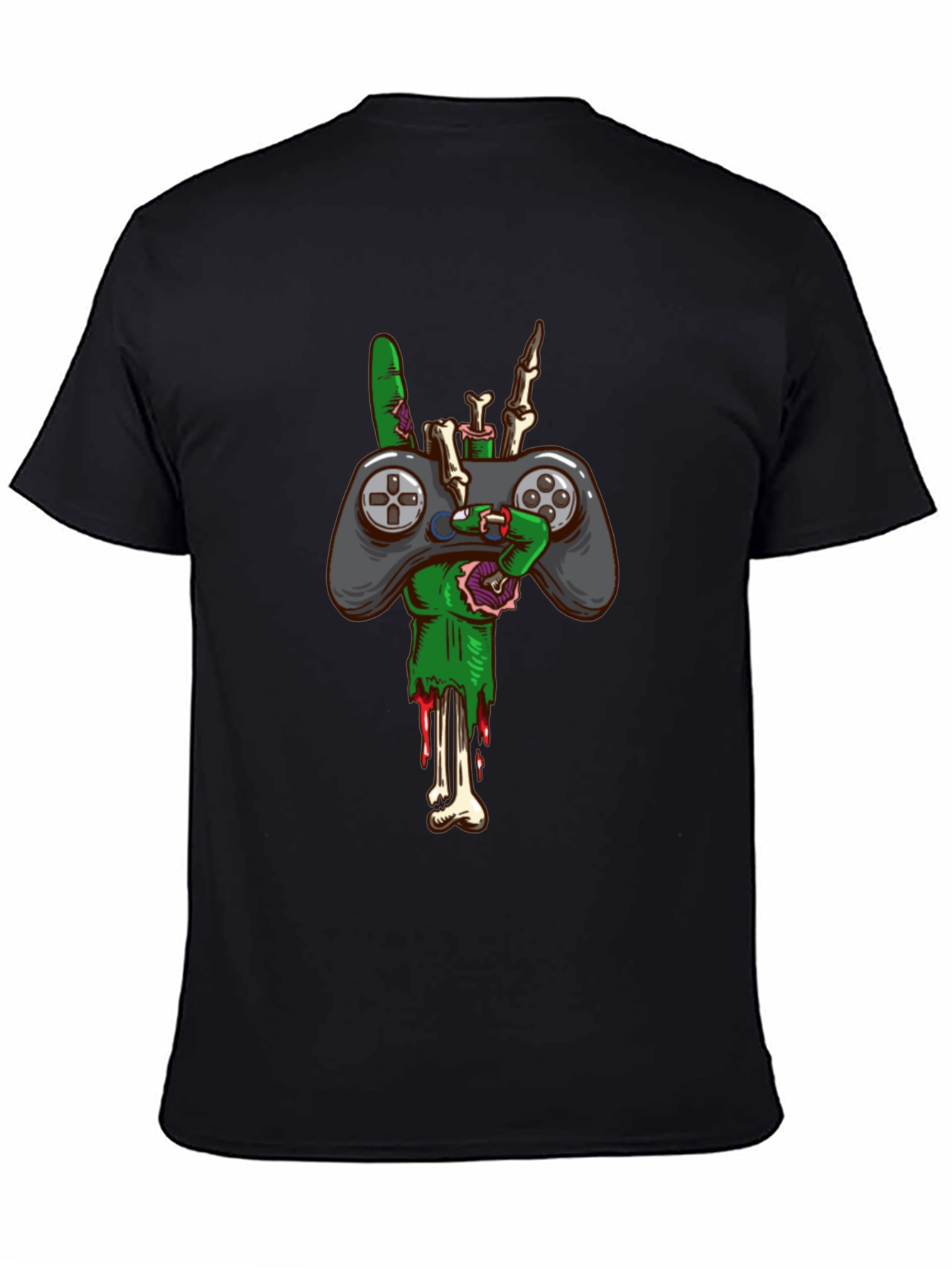 Zombie Gamer T-Shirt - Controller & Bones!