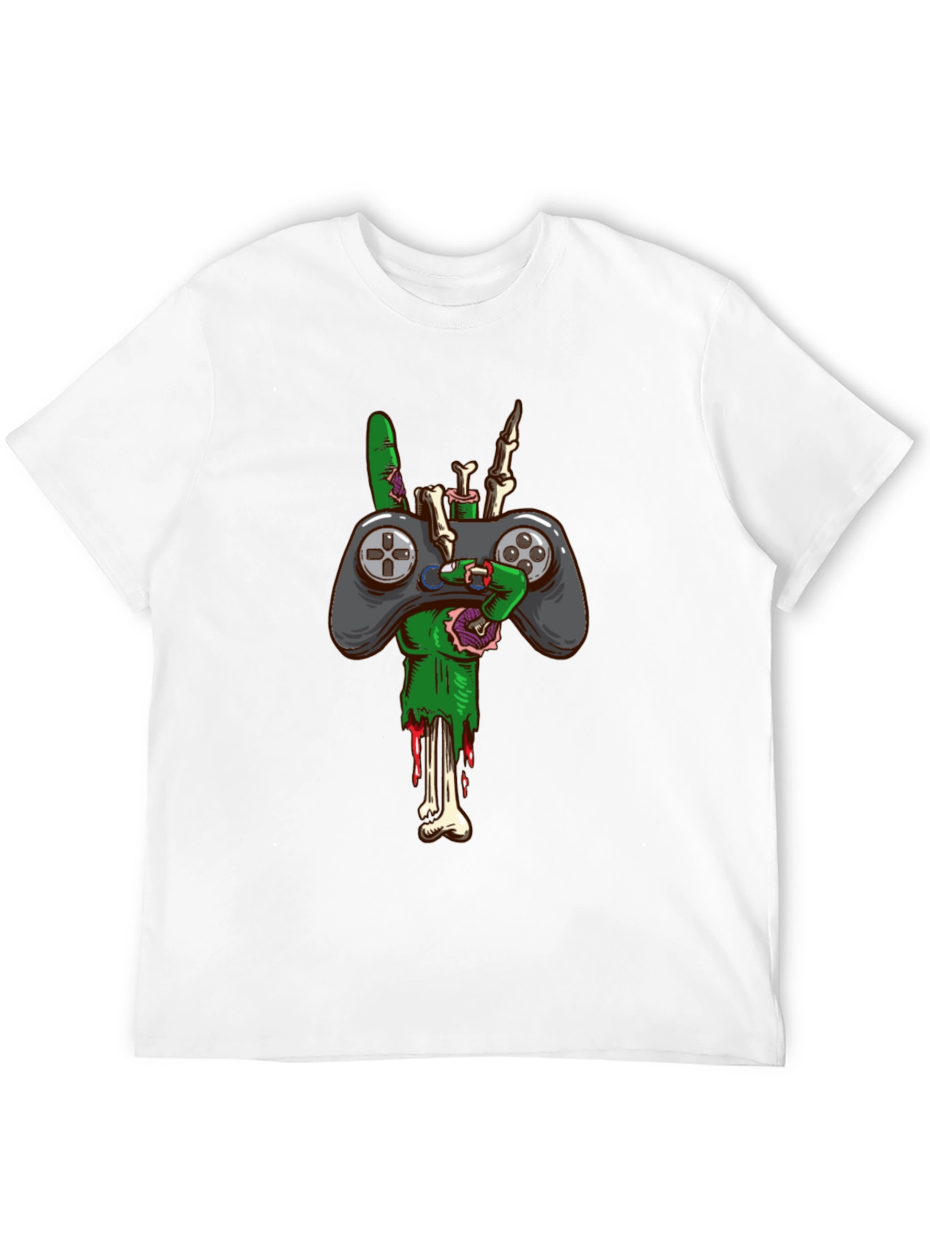 Zombie Gamer T-Shirt - Controller & Bones!