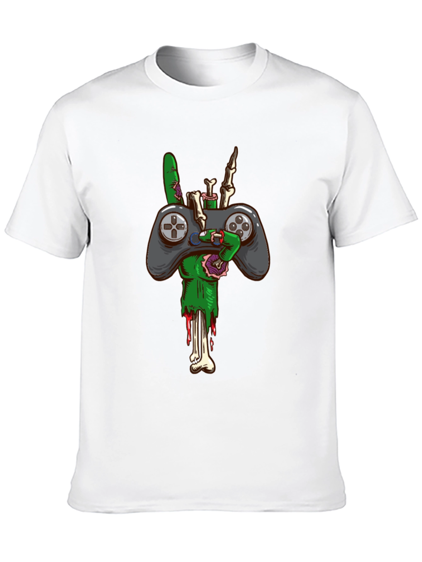 Zombie Gamer T-Shirt - Controller & Bones!