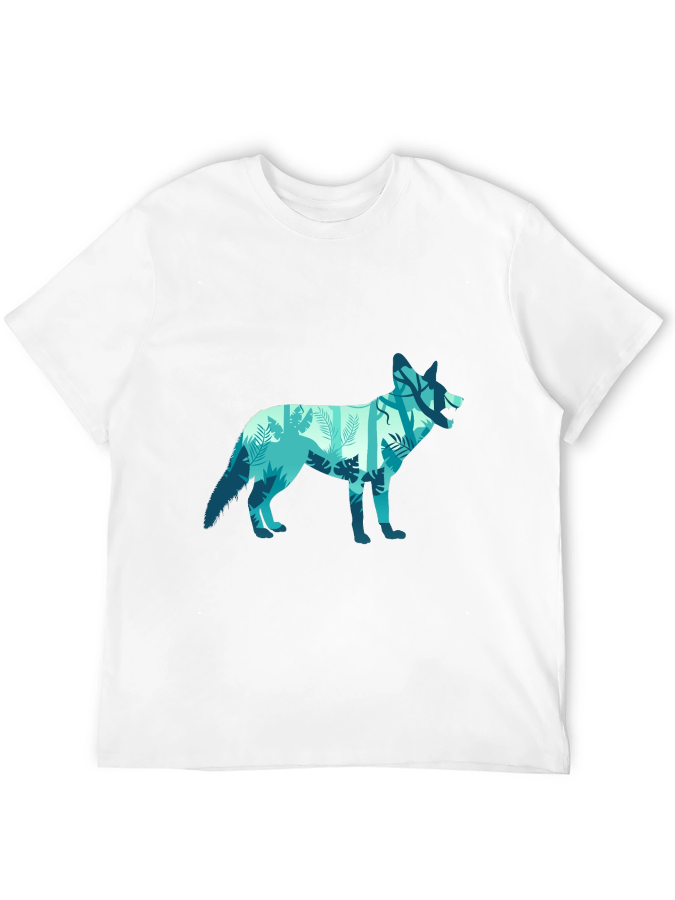 Nature Wolf Graphic T-Shirt - Black Cotton Tee