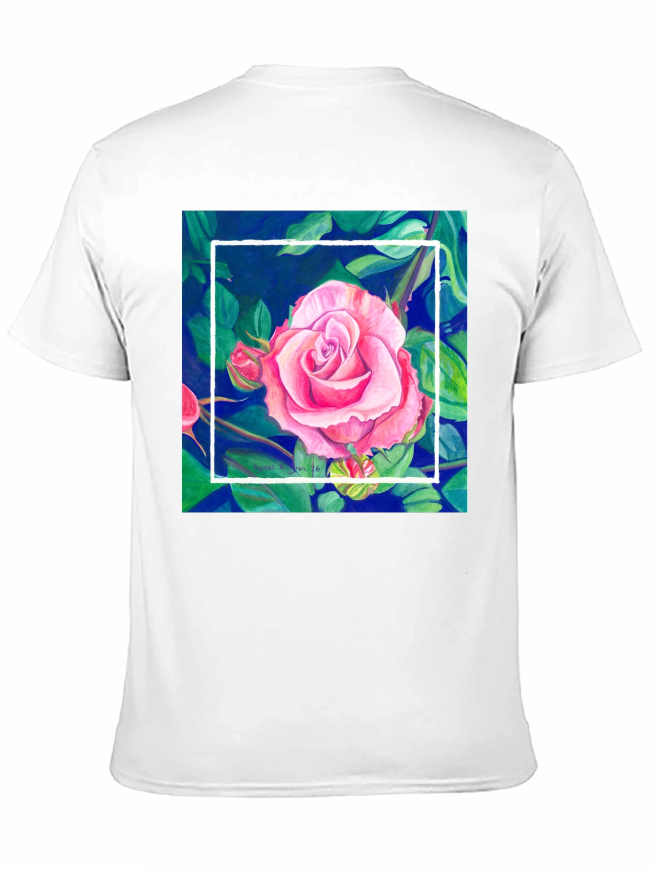 Floral Rose Graphic Tee - Mens Black T-Shirt