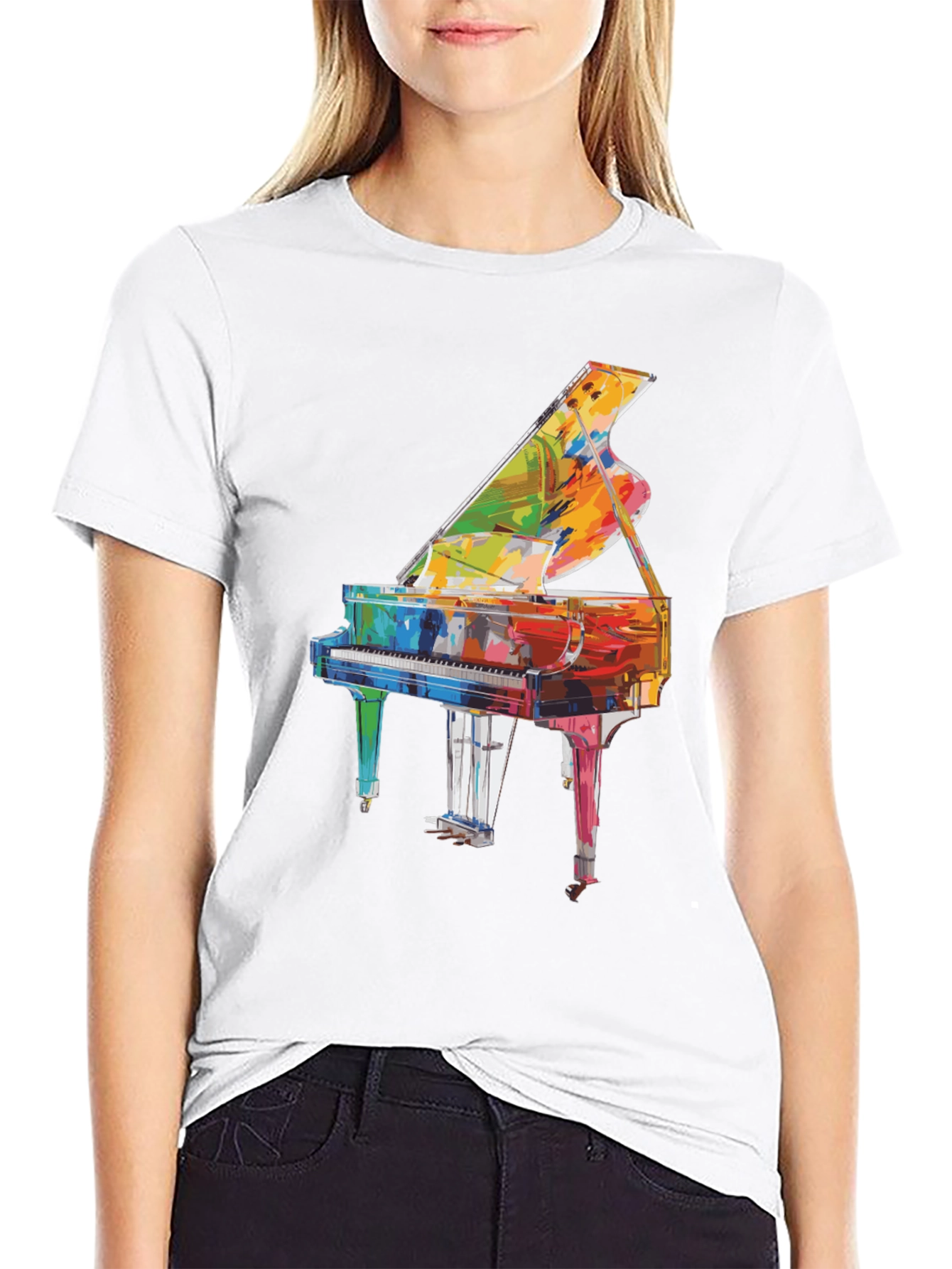 Grand Piano Graphic Tee - Music Lover Shirt