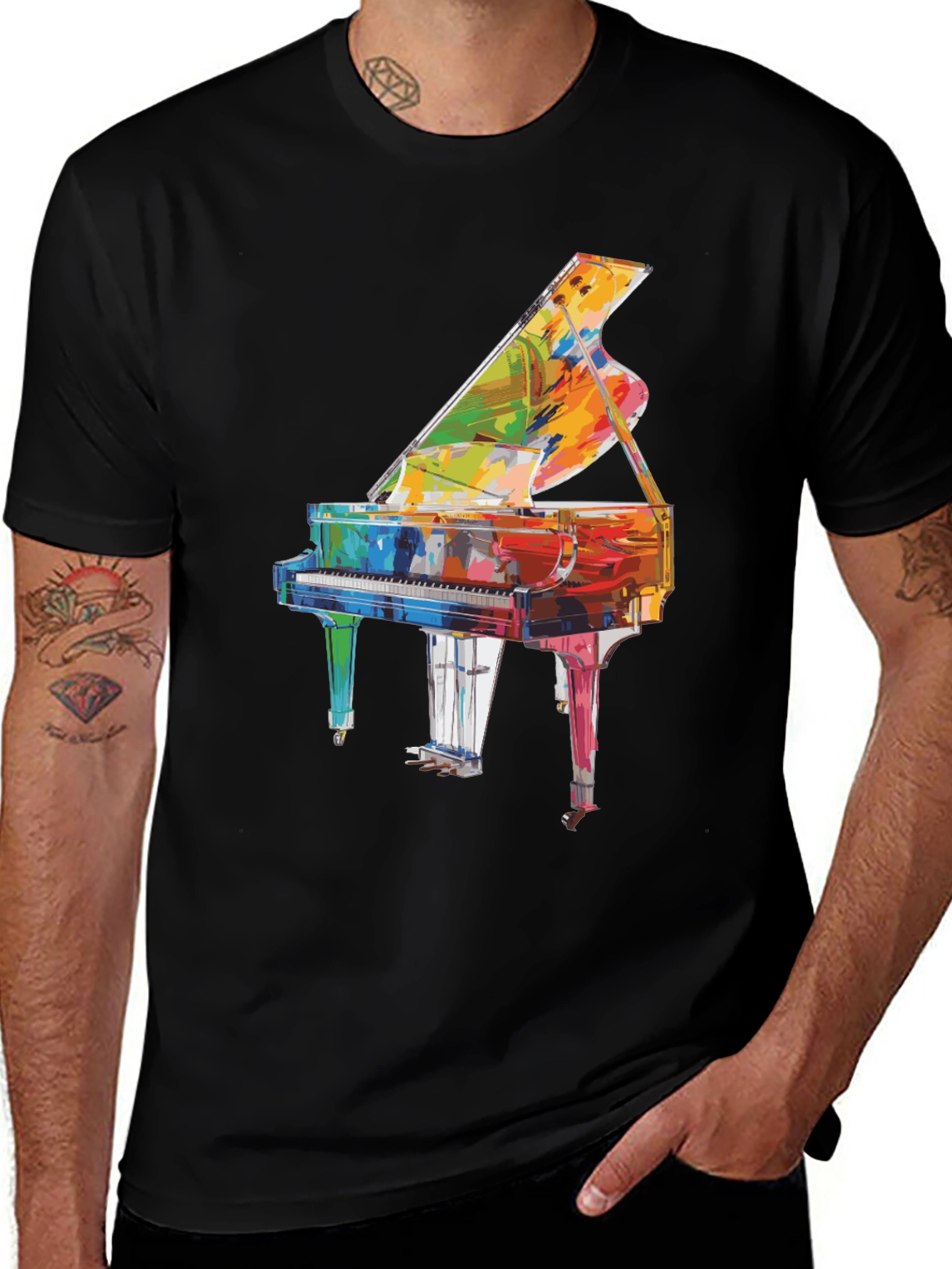 Grand Piano Graphic Tee - Music Lover Shirt