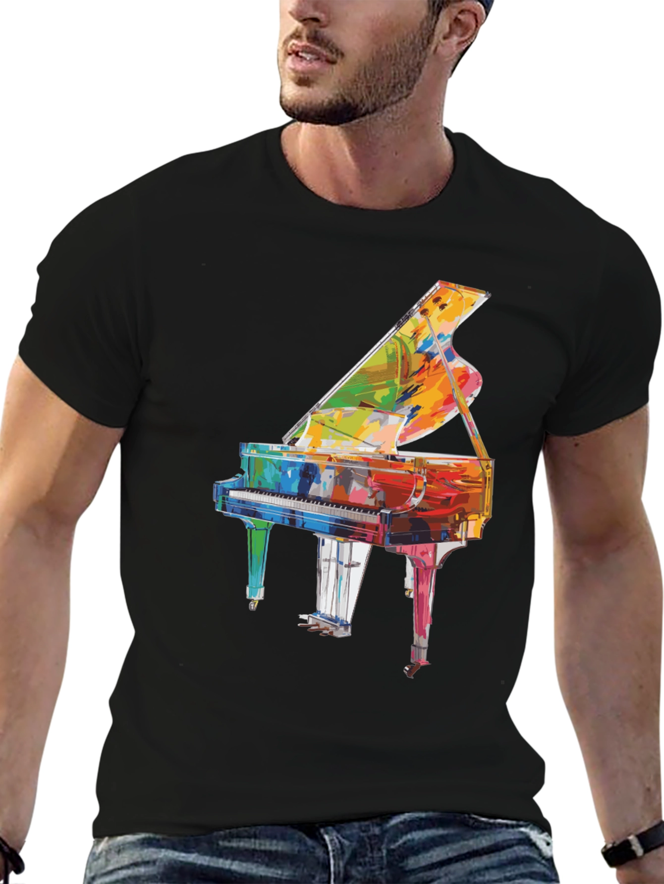 Grand Piano Graphic Tee - Music Lover Shirt