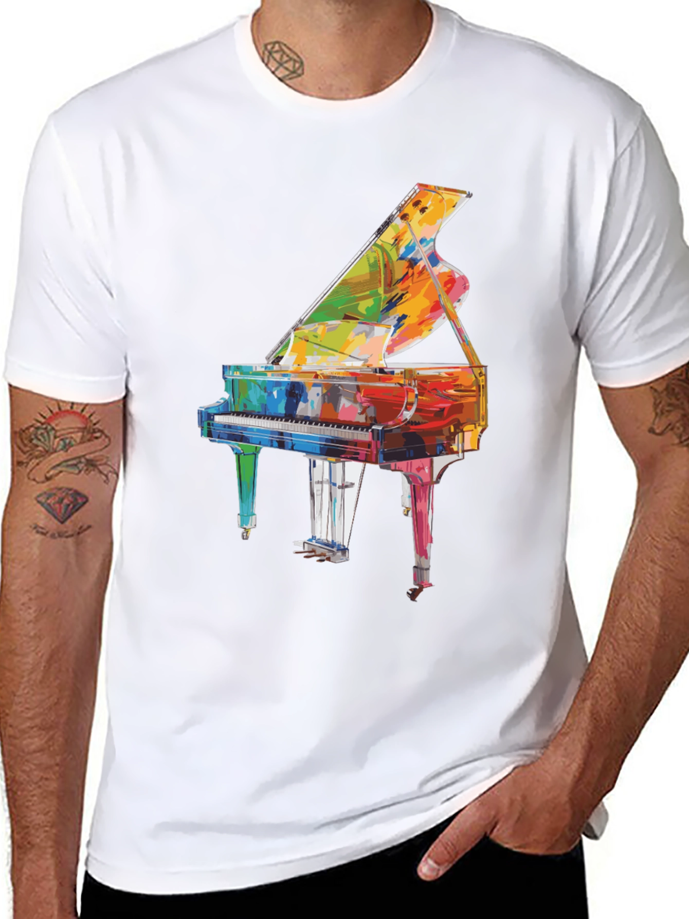 Grand Piano Graphic Tee - Music Lover Shirt