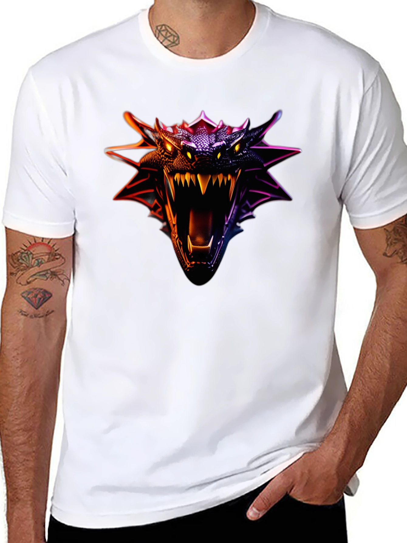 Dragon Head Graphic Tee - Fierce Design