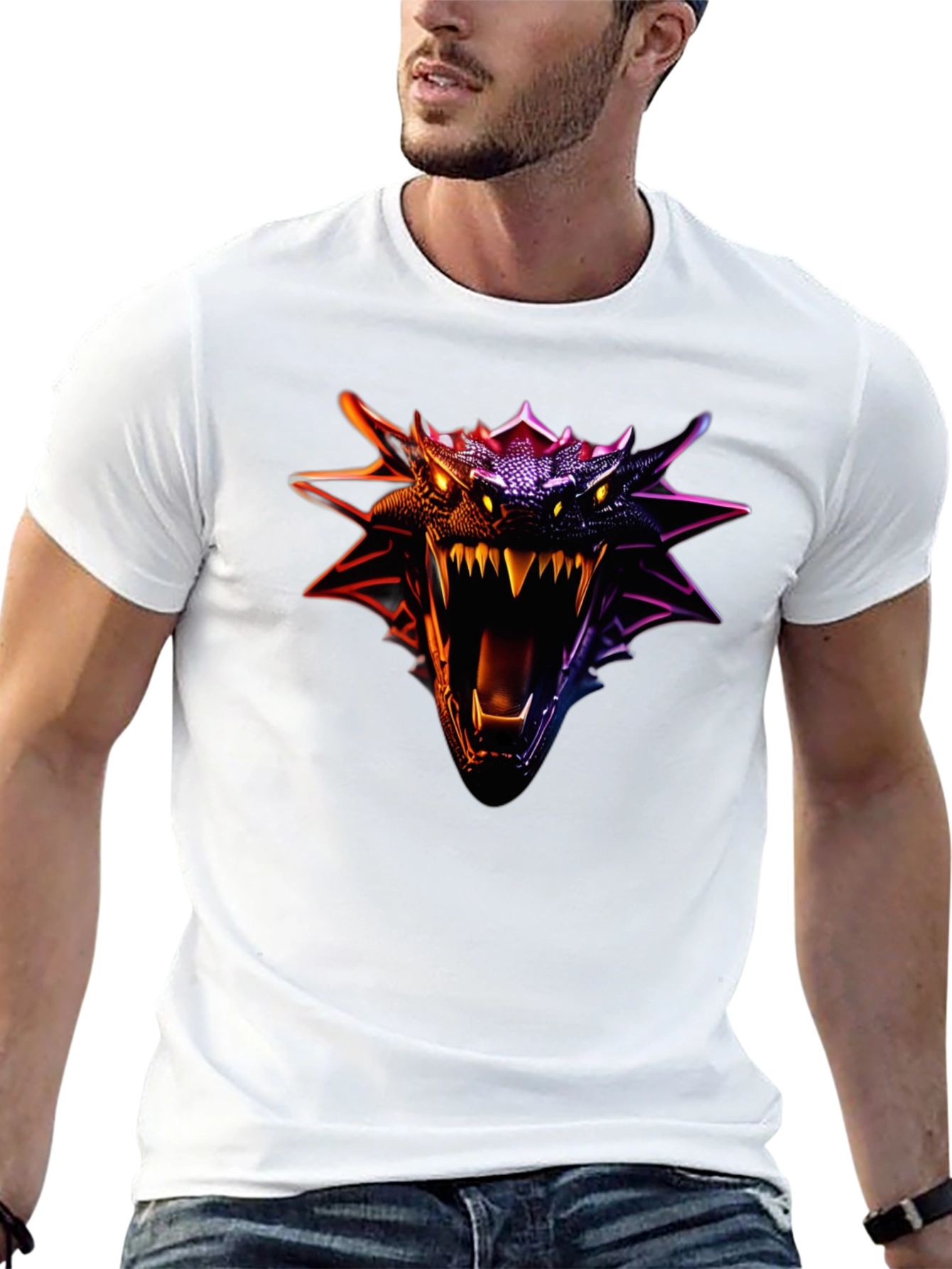 Dragon Head Graphic Tee - Fierce Design