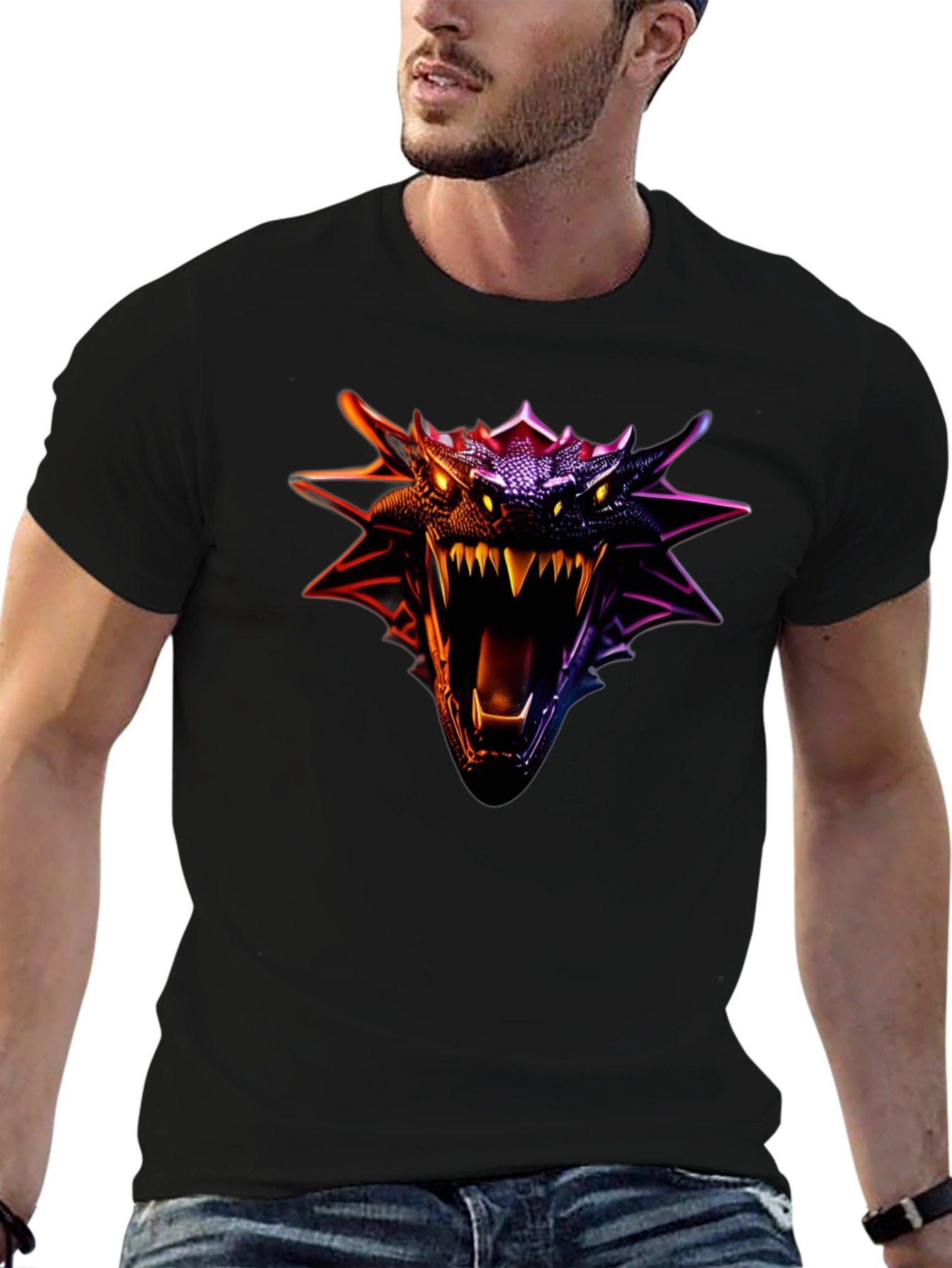 Dragon Head Graphic Tee - Fierce Design