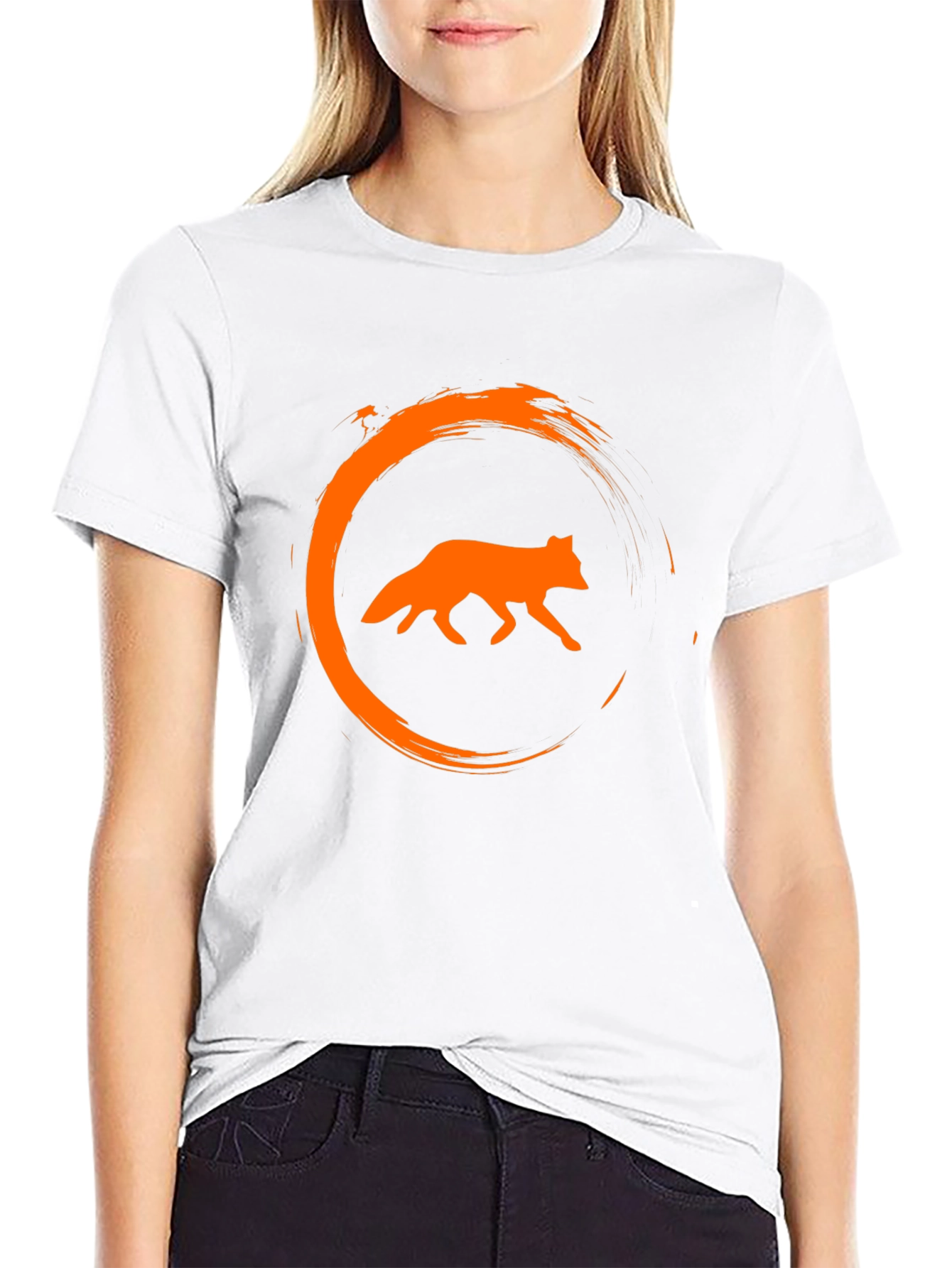 Fox Circle Graphic Black T-Shirt