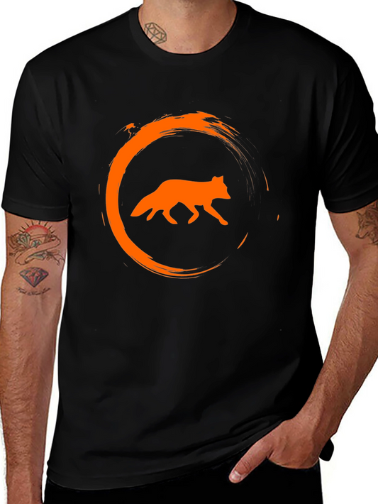 Fox Circle Graphic Black T-Shirt