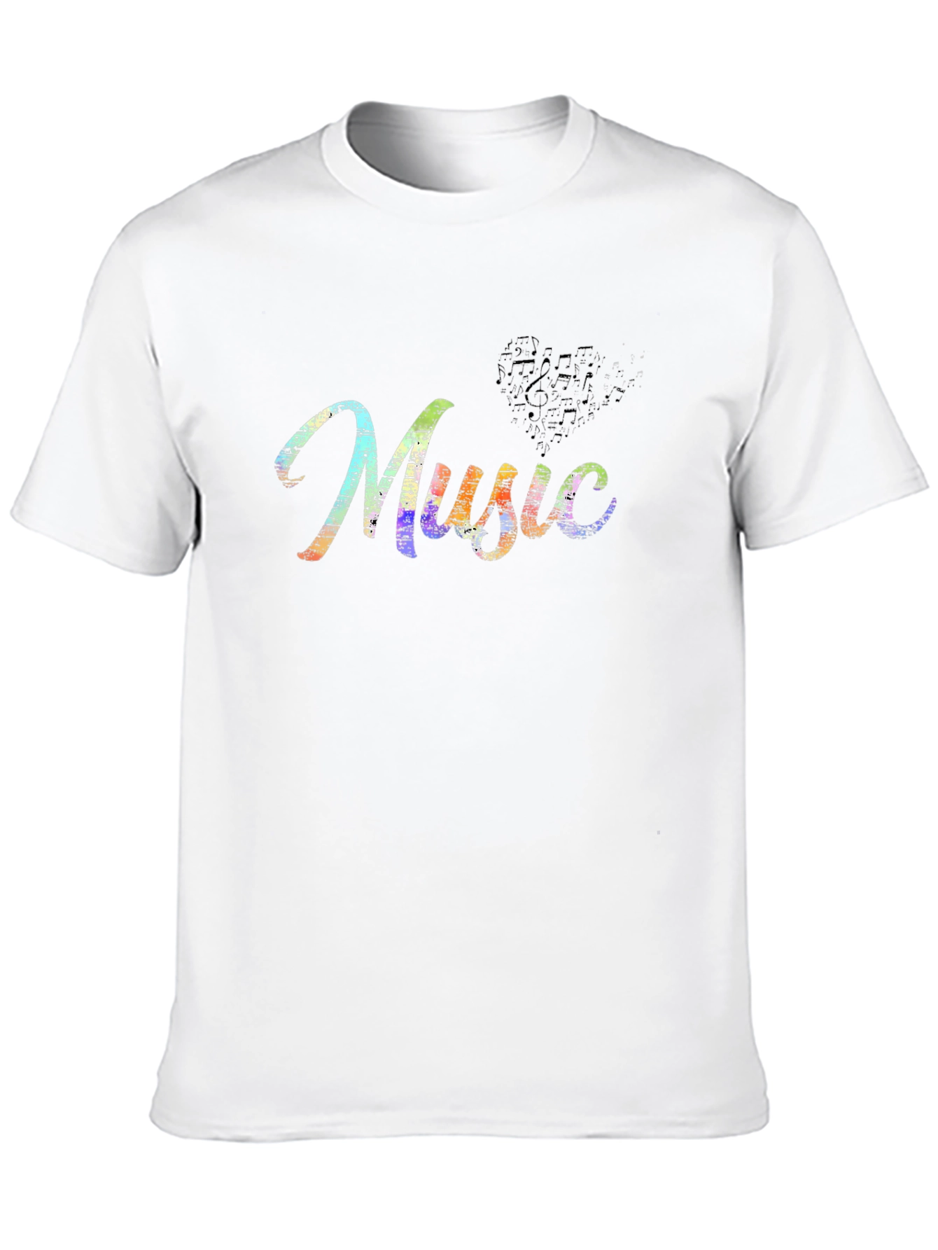 Music Notes Black T-Shirt