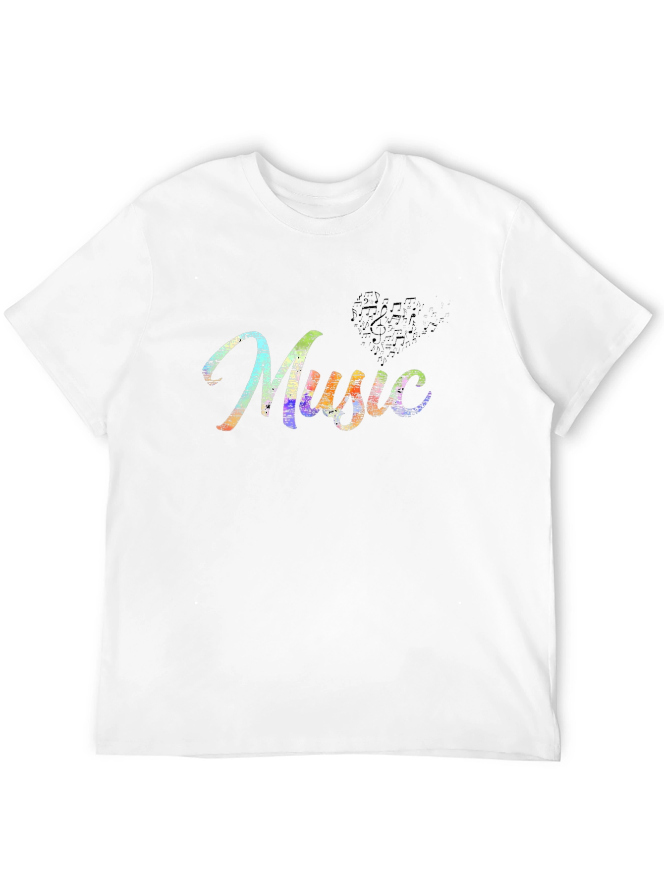 Music Notes Black T-Shirt