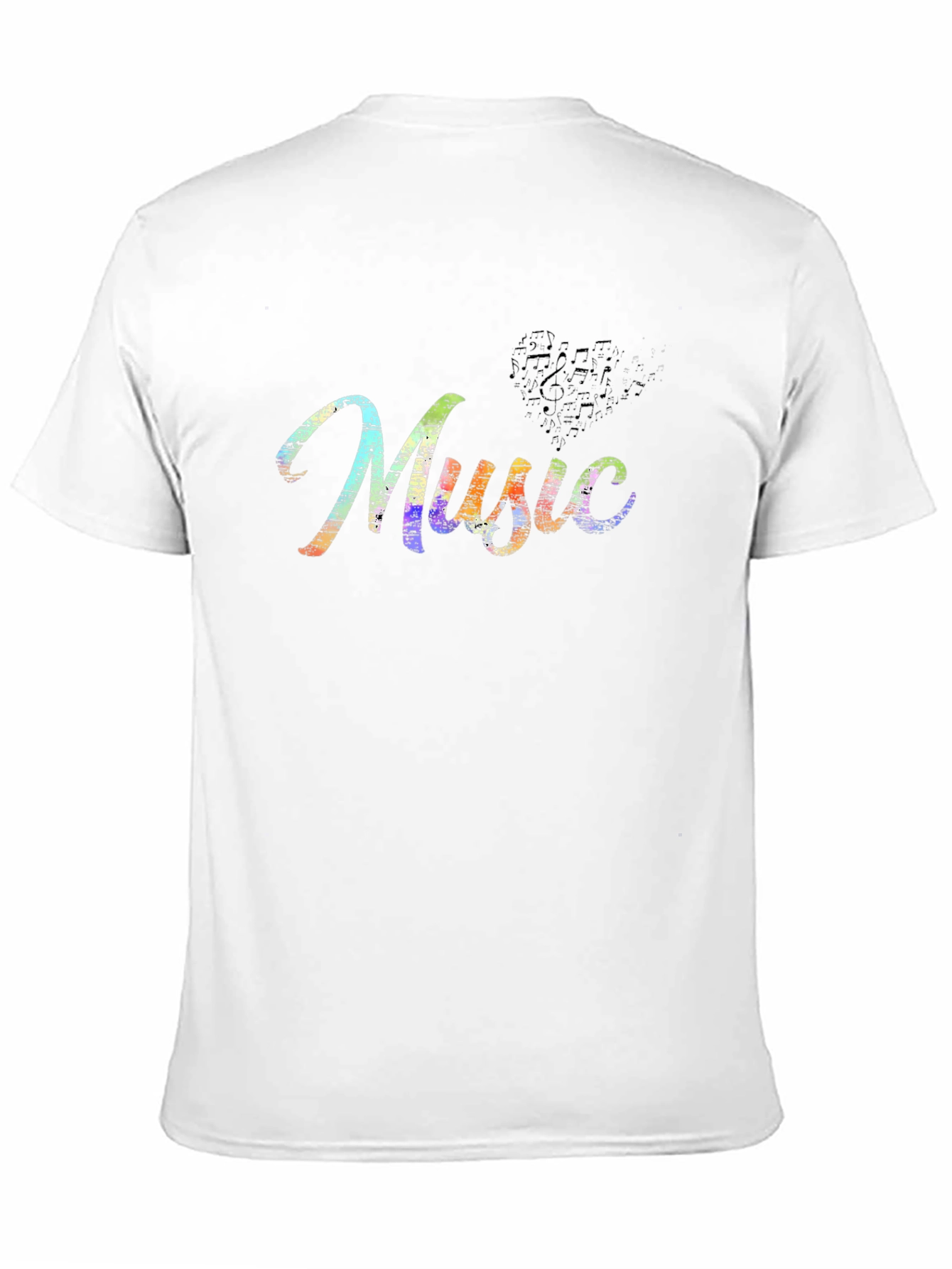 Music Notes Black T-Shirt