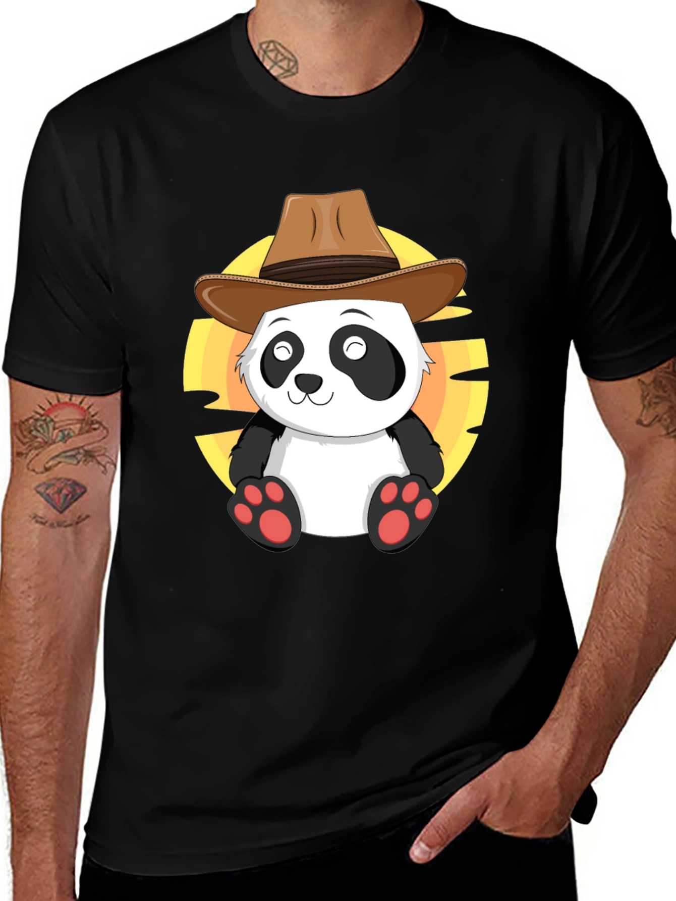 Cowboy Panda T-Shirt - Cute Western Style