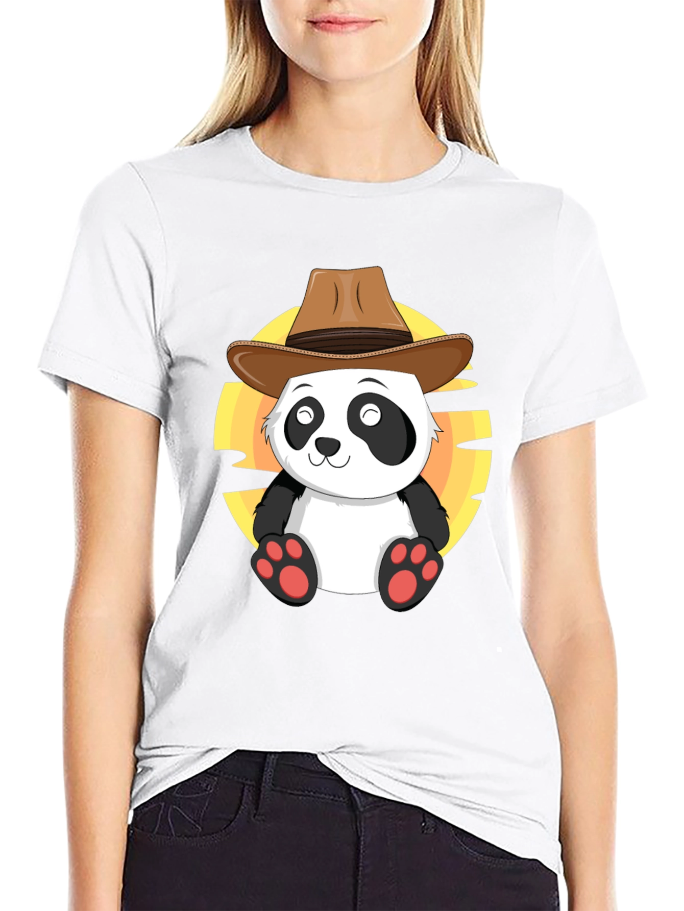 Cowboy Panda T-Shirt - Cute Western Style