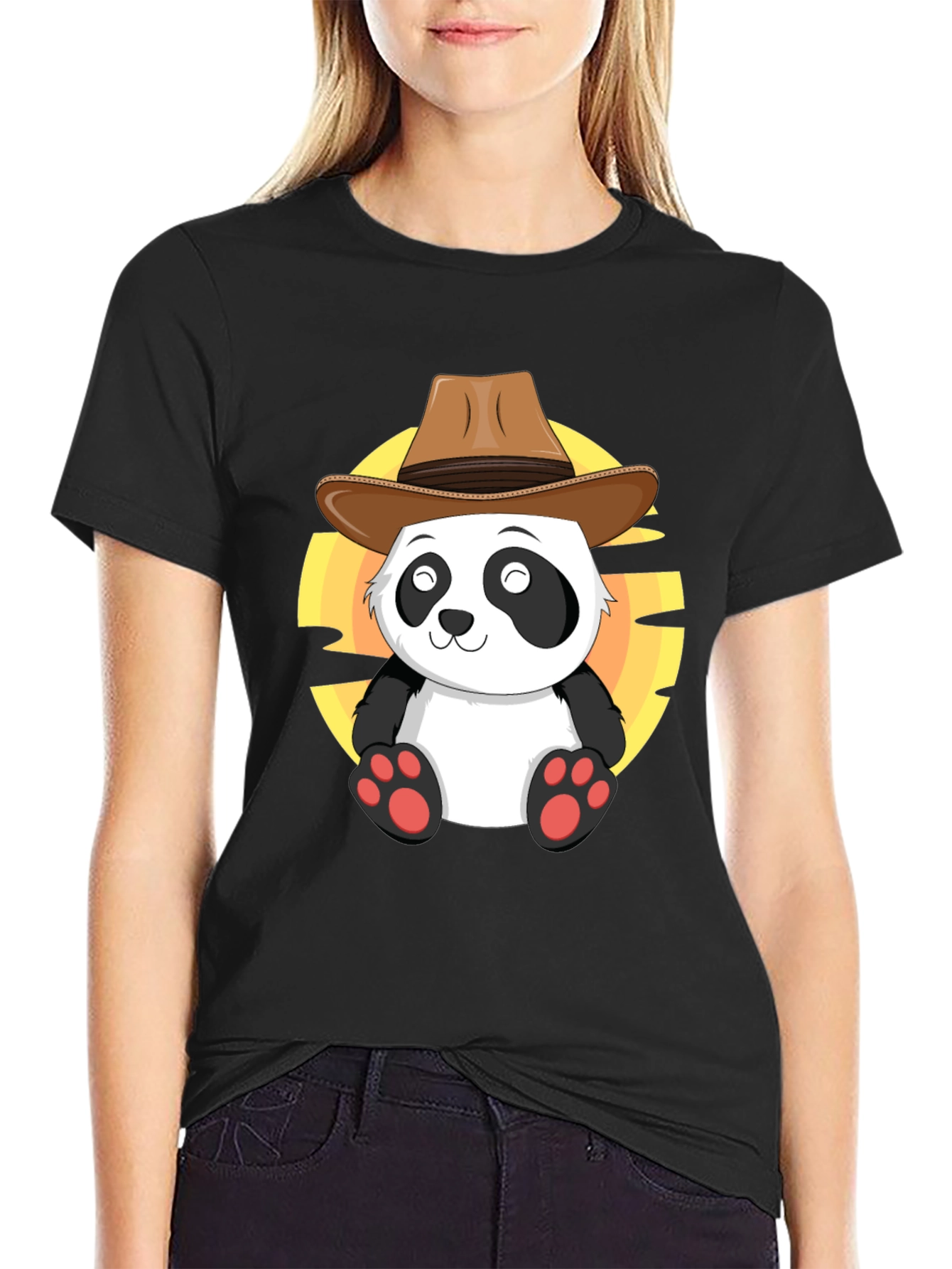 Cowboy Panda T-Shirt - Cute Western Style
