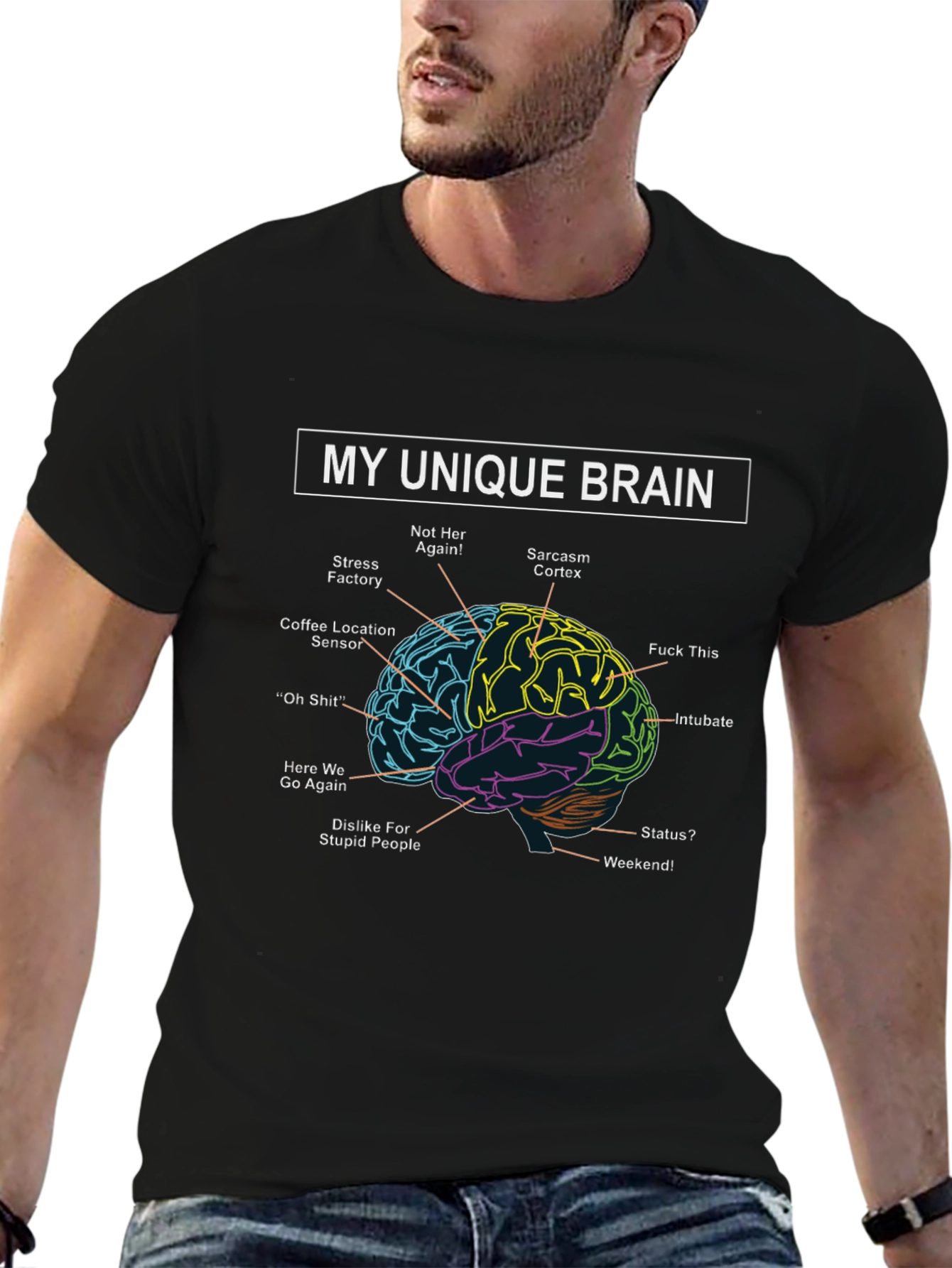 My Unique Brain Funny Graphic Tee