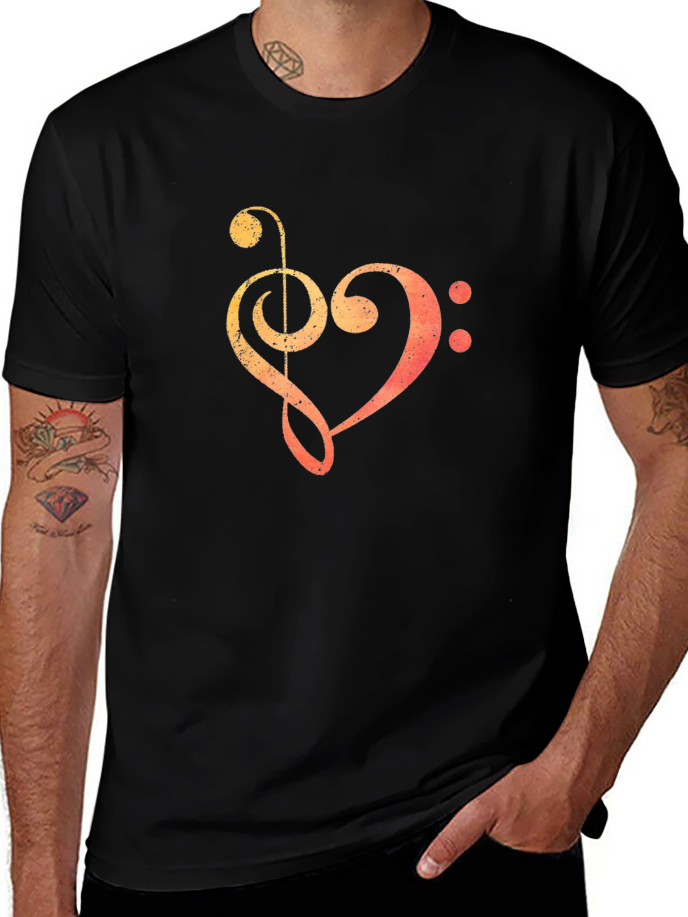 Music Heartbeat T-Shirt - Black Graphic Tee