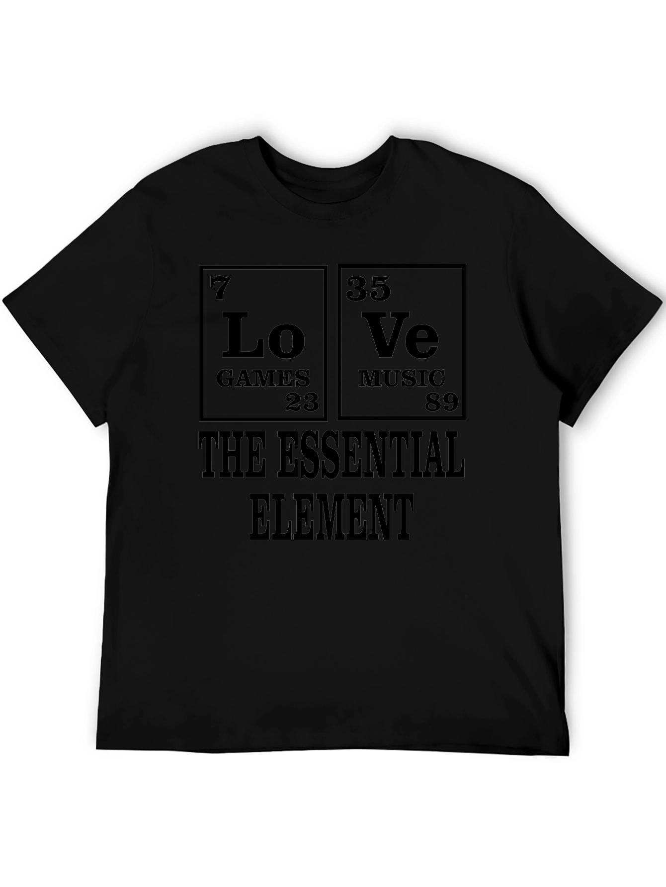 The Essential Element Love T-Shirt Black Games Music