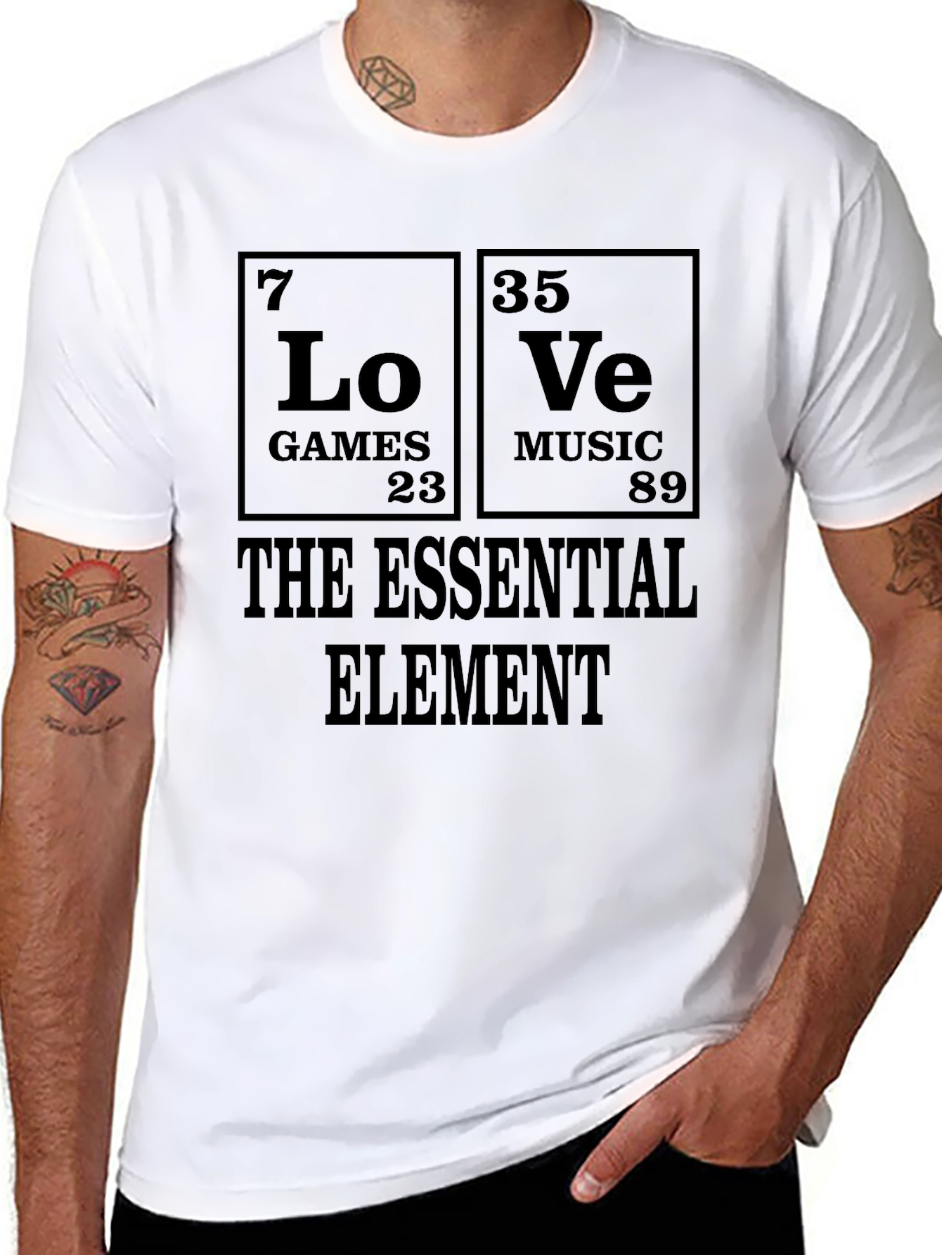 The Essential Element Love T-Shirt Black Games Music