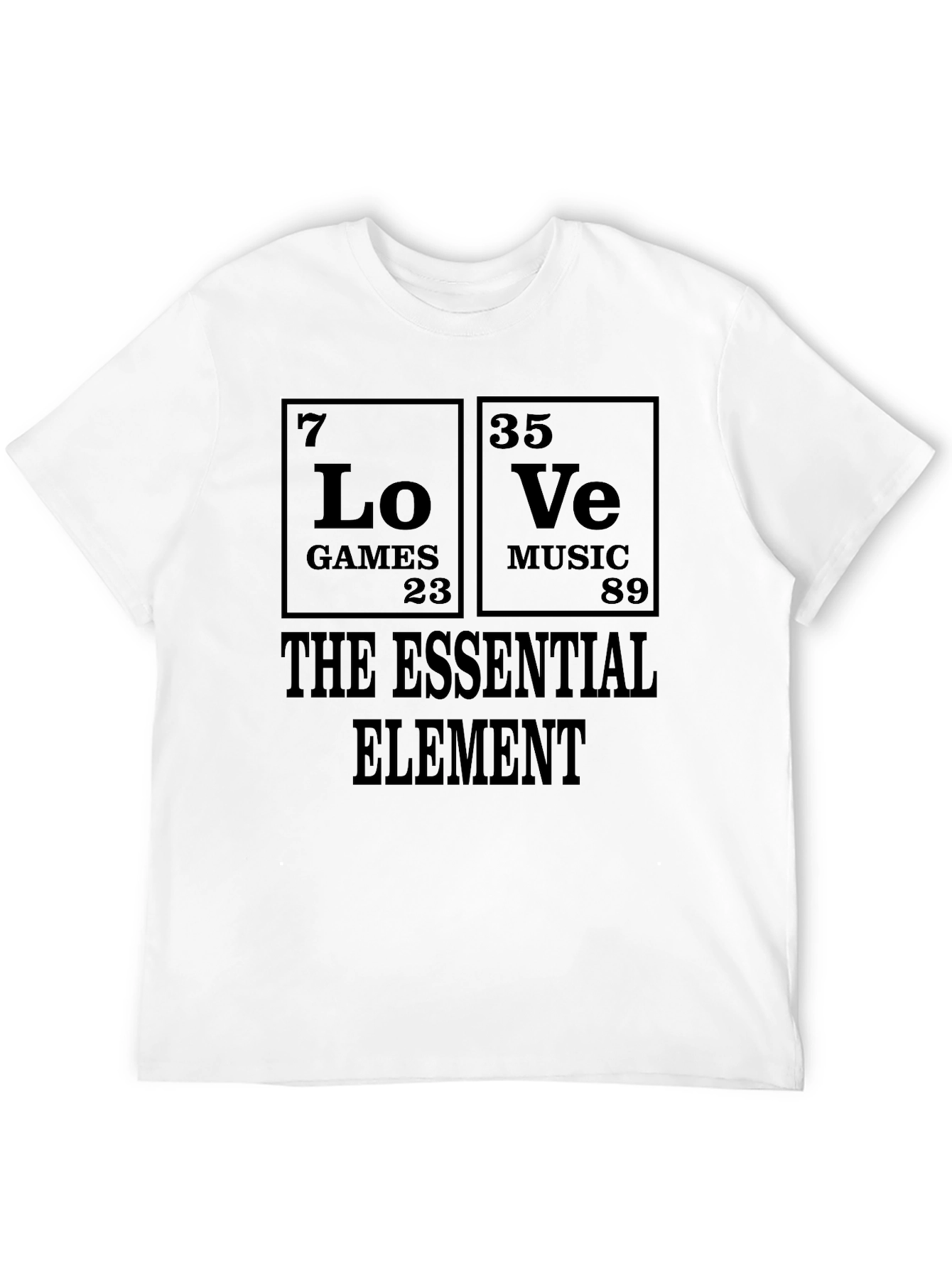 The Essential Element Love T-Shirt Black Games Music