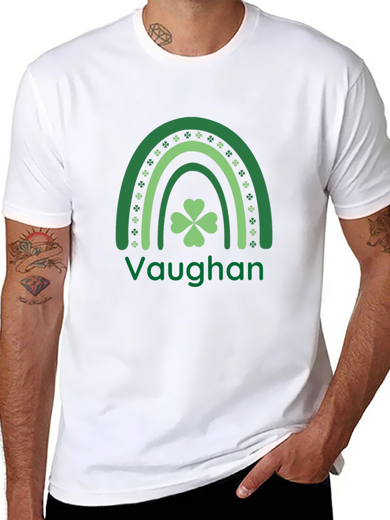 Vaughan St. Patricks Day Rainbow Clover T-Shirt