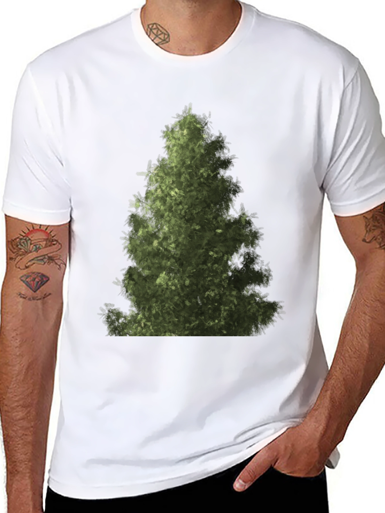 Evergreen Tree Graphic Tee - Nature Lovers T-Shirt