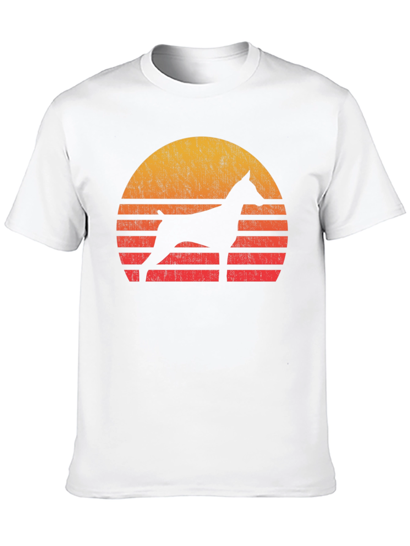 Dog Silhouette Sunset Graphic Tee - Black