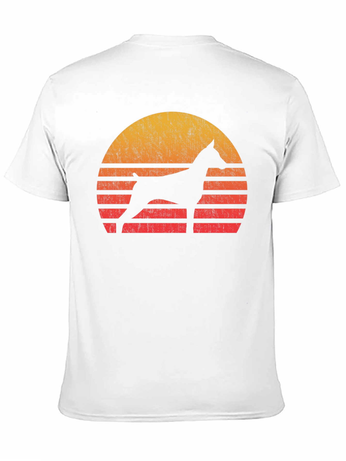 Dog Silhouette Sunset Graphic Tee - Black