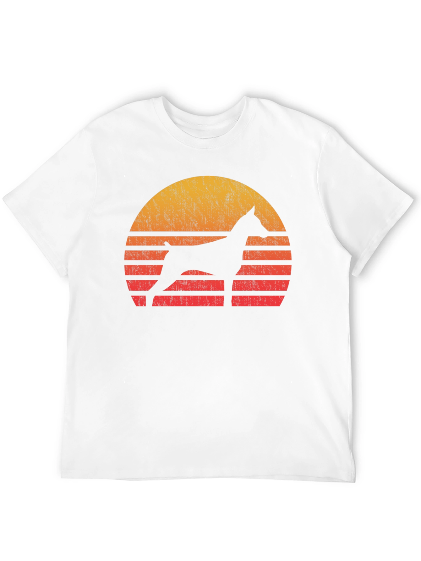 Dog Silhouette Sunset Graphic Tee - Black