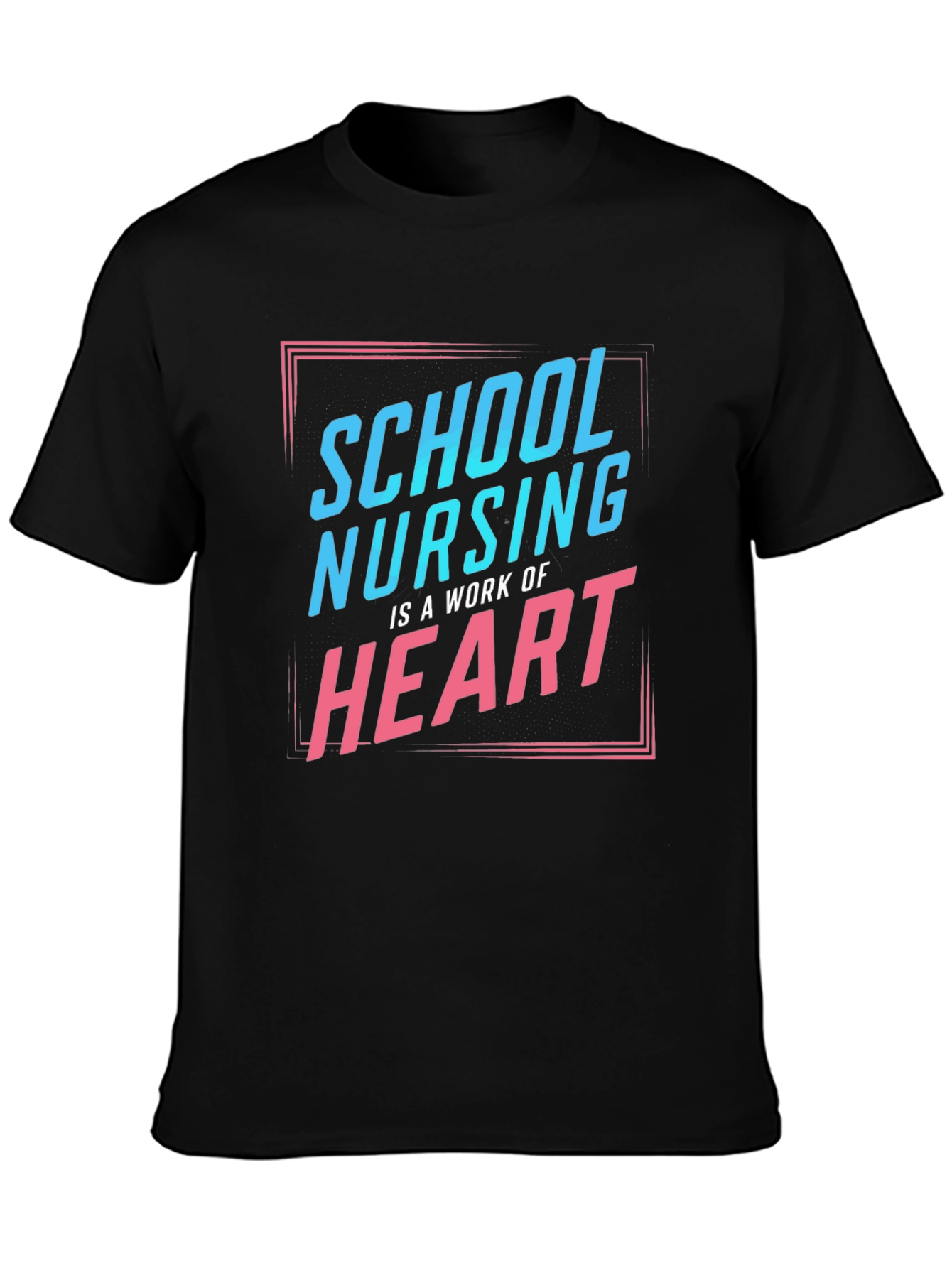 School Nurse Heart T-Shirt - Black
