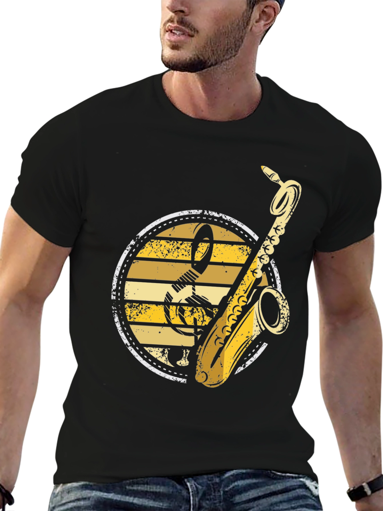 Saxophone Music T-Shirt - Retro Band Tee