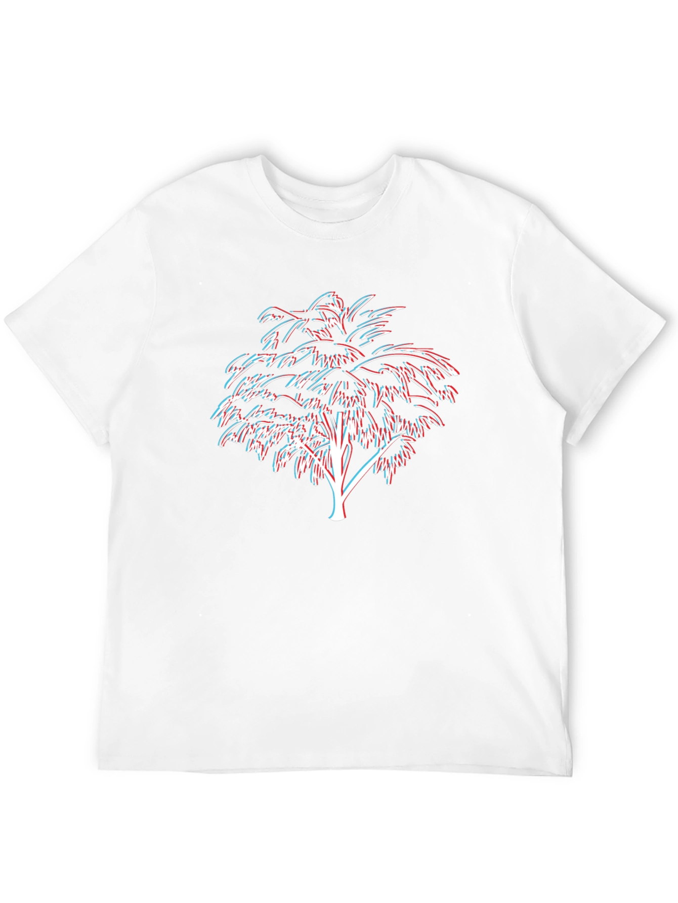 Retro 3D Palm Tree Black Graphic Tee
