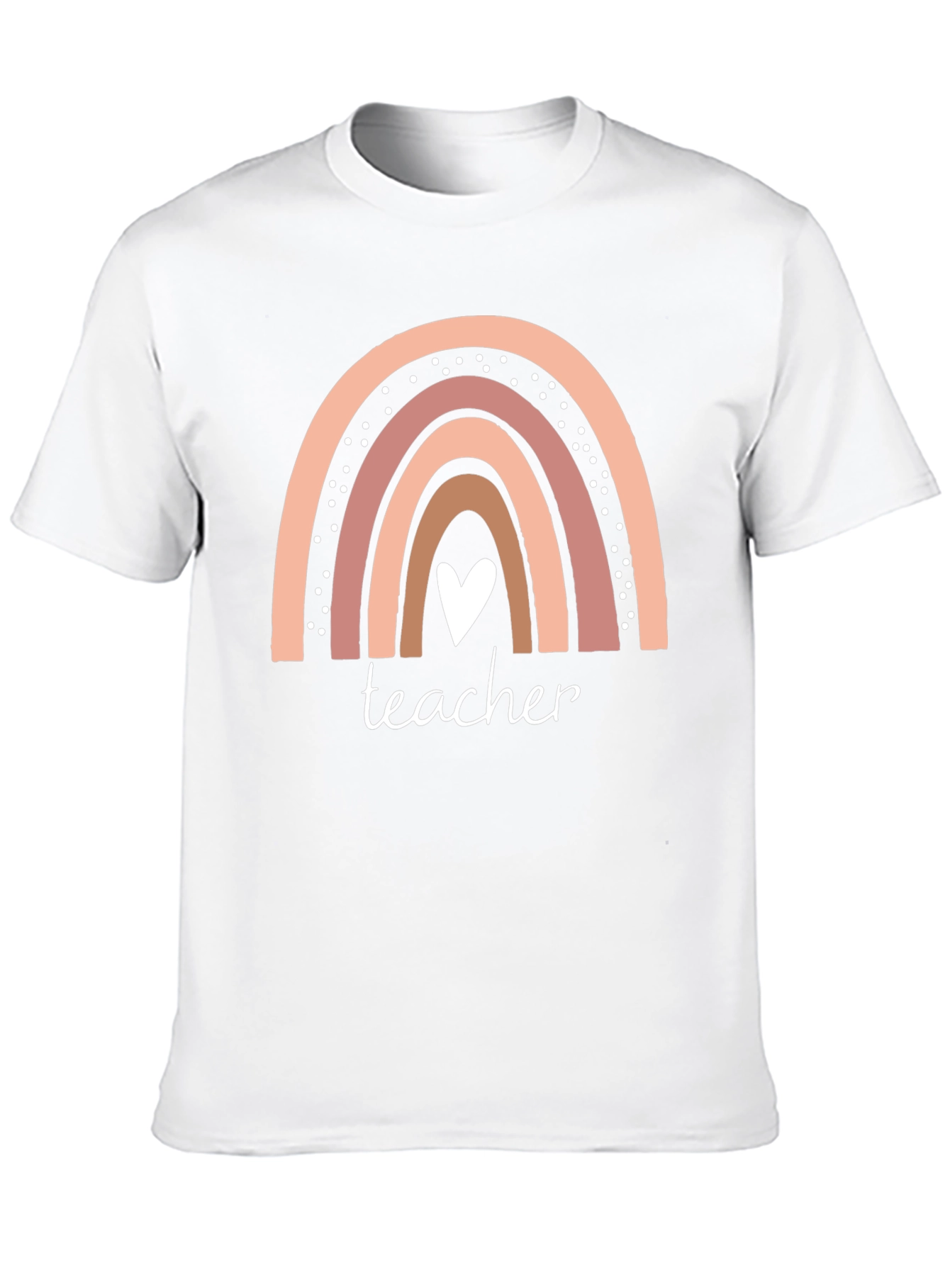 Teacher Rainbow Heart Graphic T-Shirt
