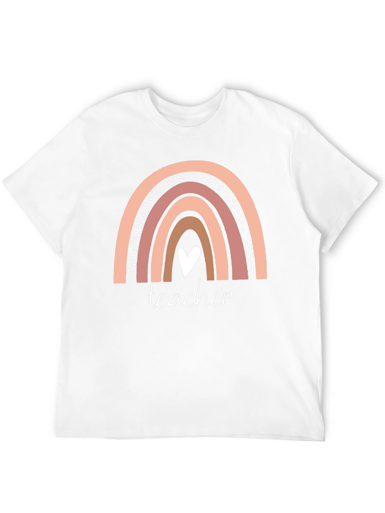 Teacher Rainbow Heart Graphic T-Shirt