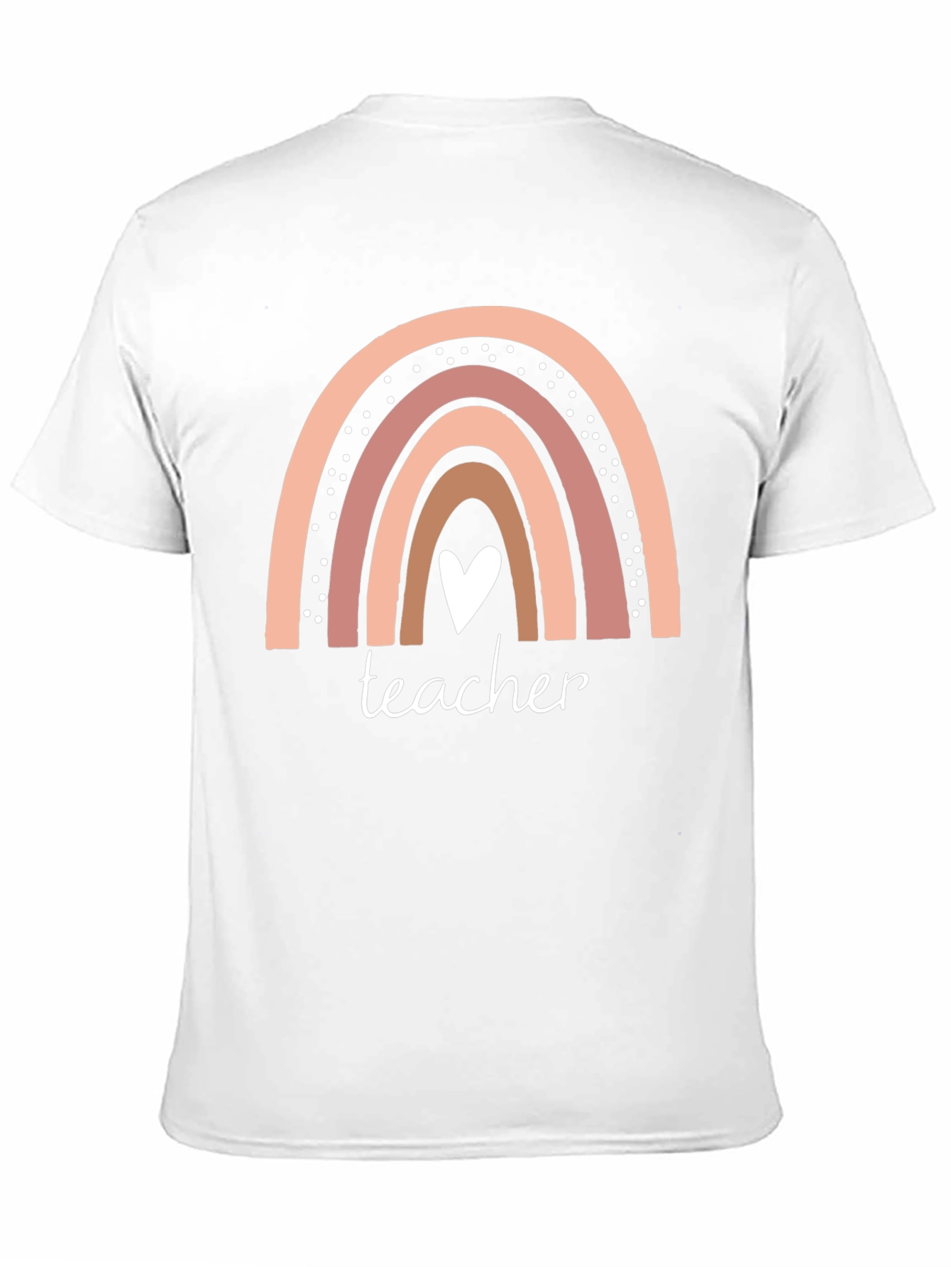 Teacher Rainbow Heart Graphic T-Shirt